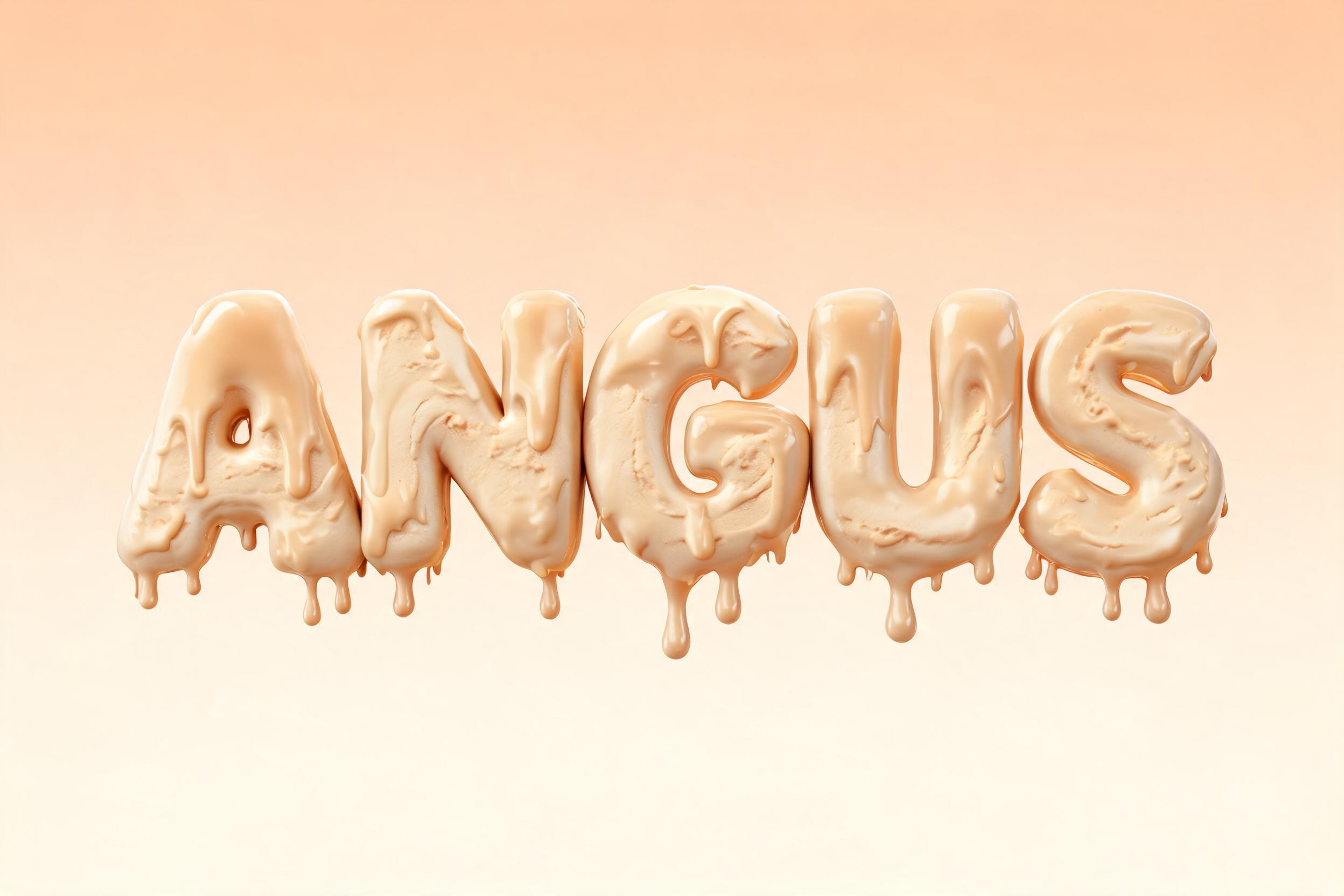 "Angus" — Drip Font Ice | AI Text Effect Generator