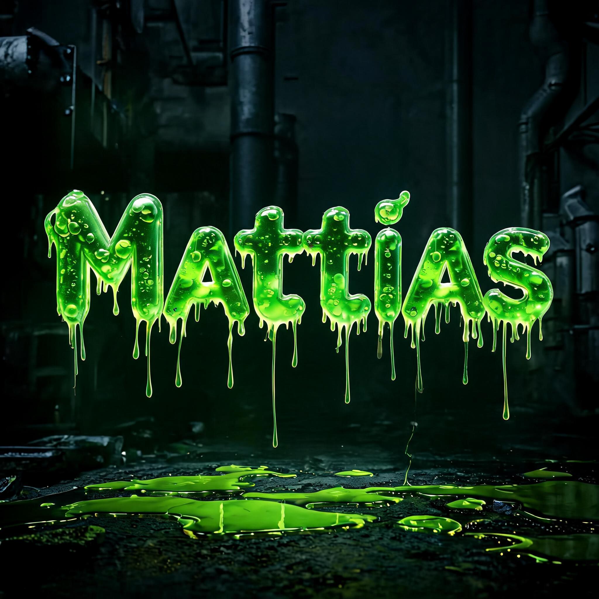 "Mattias" — Drip Font | AI Text Effect Generator