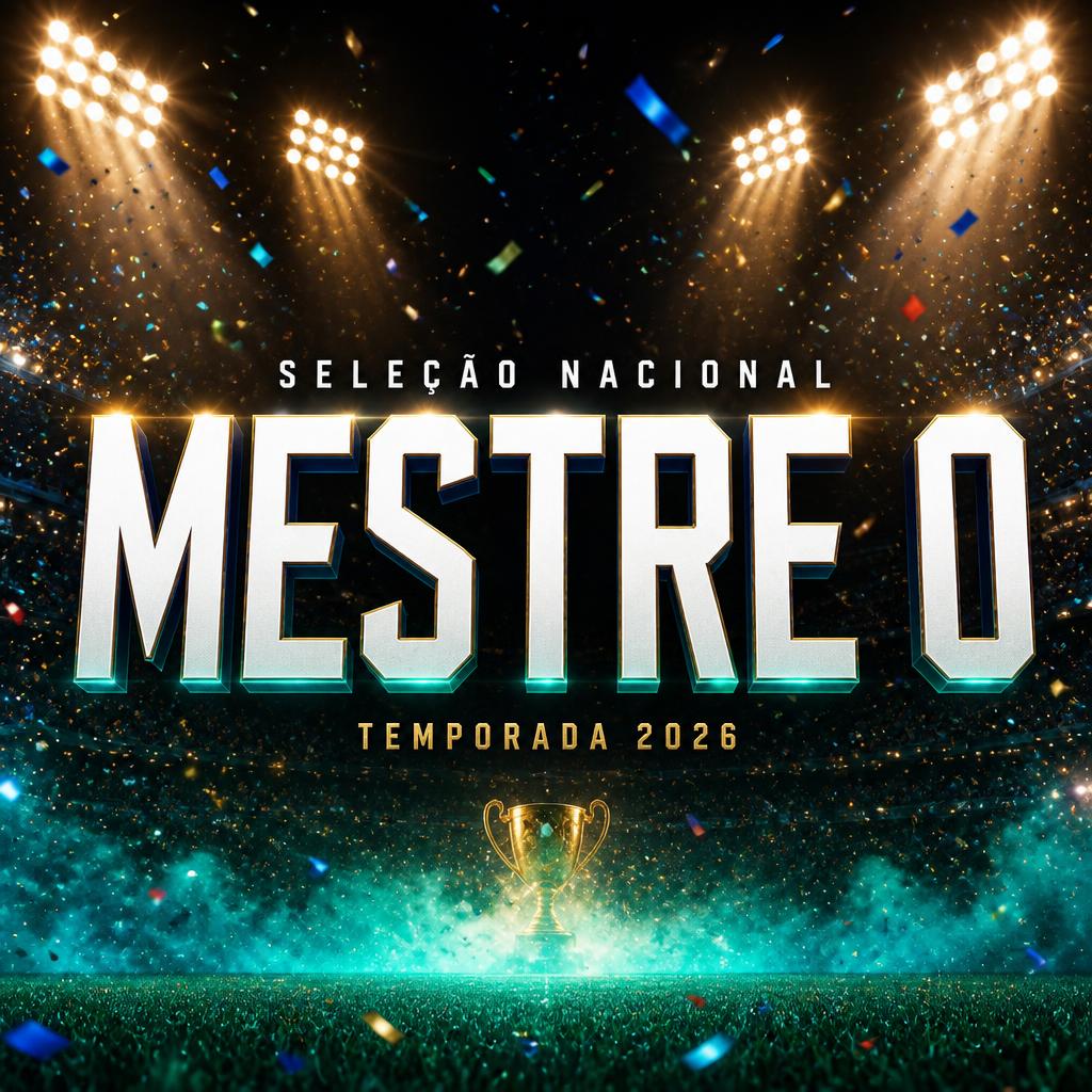 "MESTRE 0
SELEÇÃO NACIONAL
TEMPORADA 2026" — Sports Football | AI Text Effect Generator
