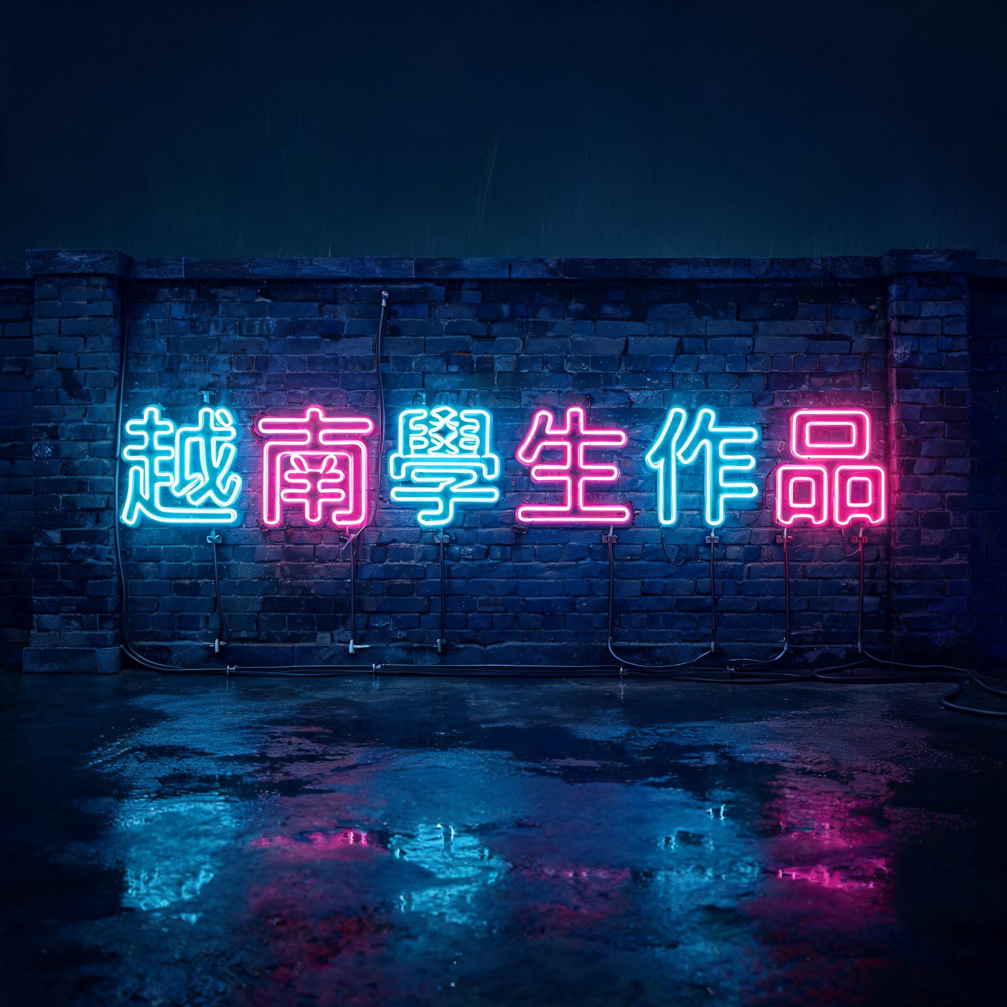 "越南學生作品" — Neon Glow | AI Text Effect Generator