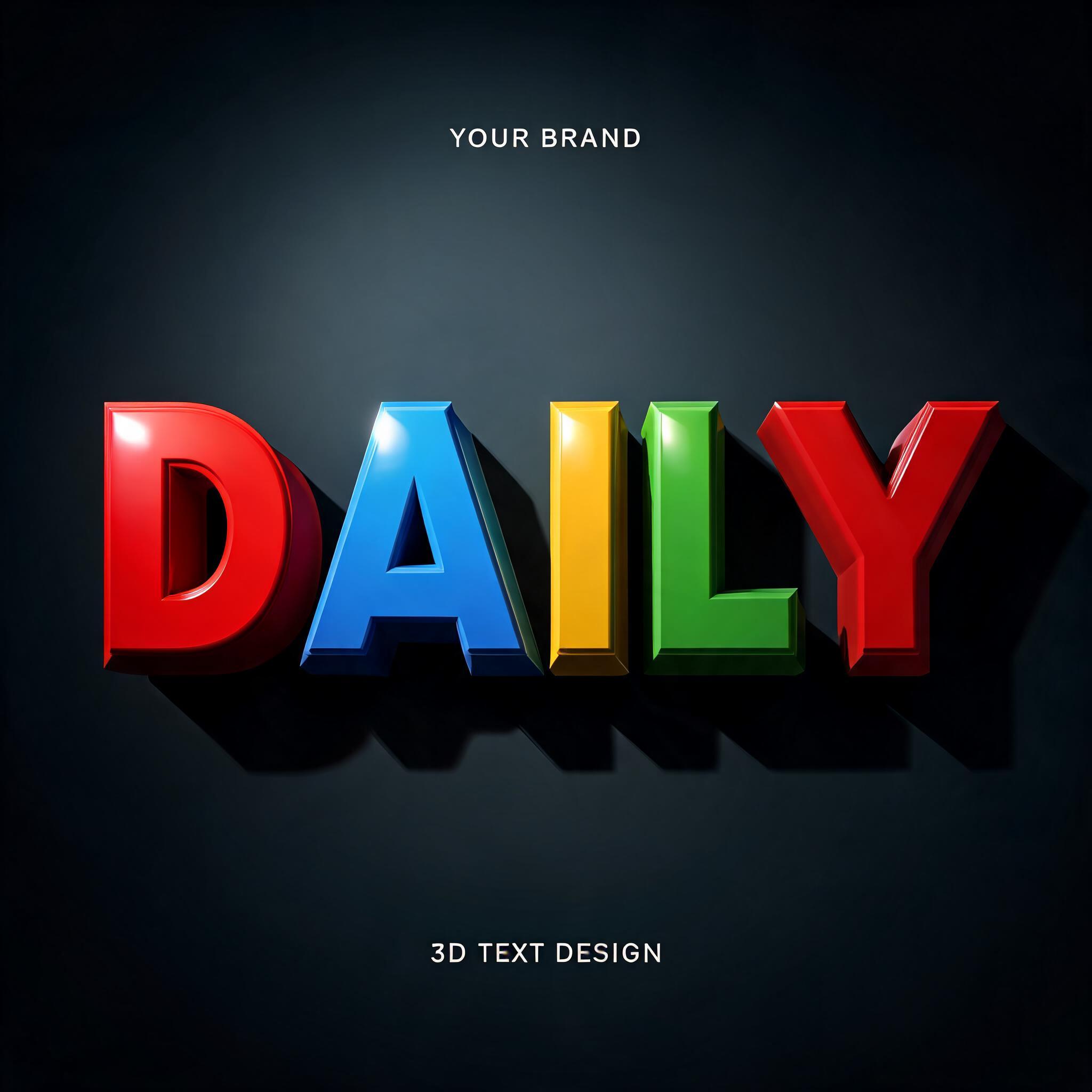 "DAILY" — 3d Bold | AI Text Effect Generator