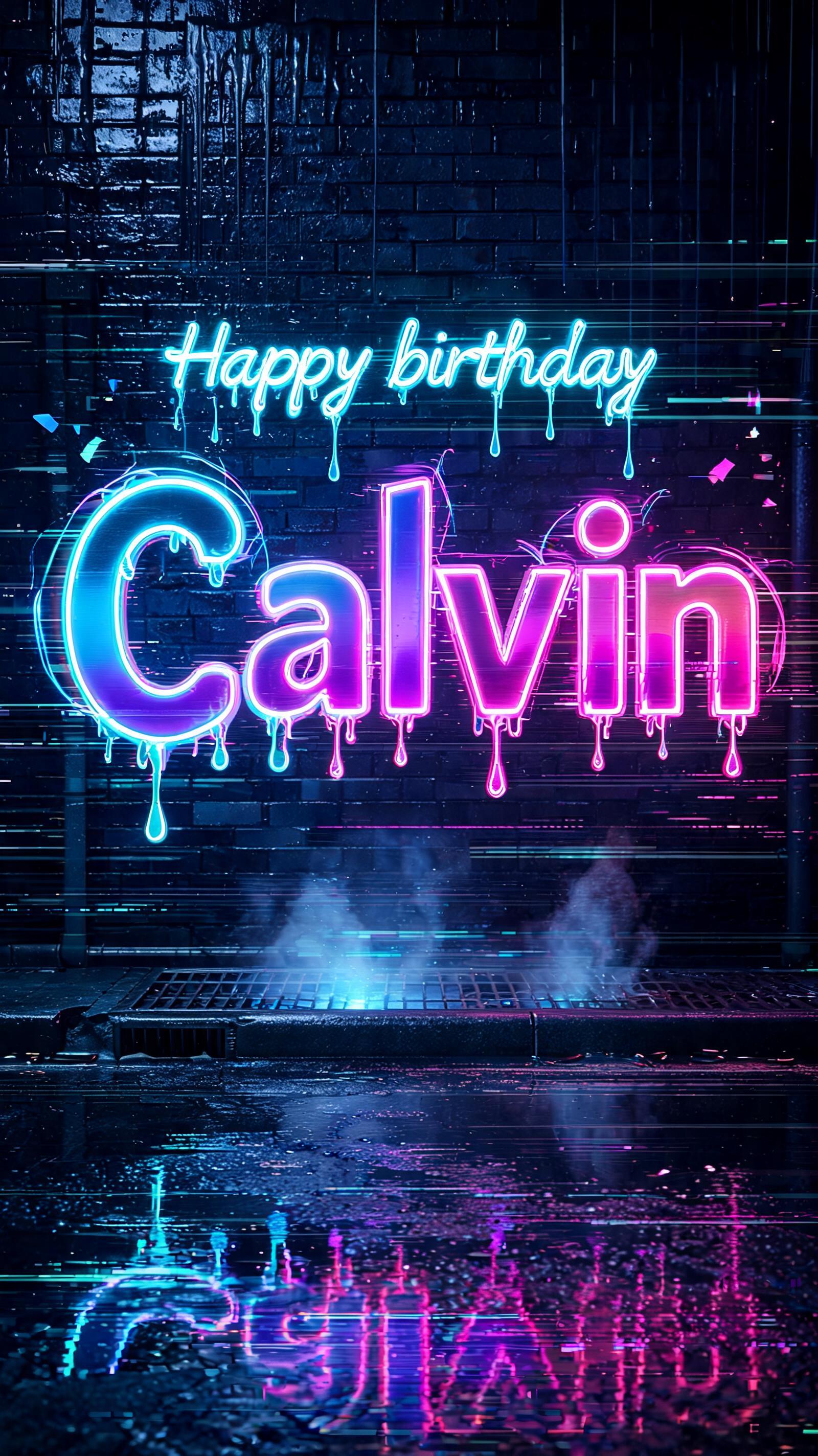 "Happy birthday Calvin" — Cyberpunk | AI Text Effect Generator