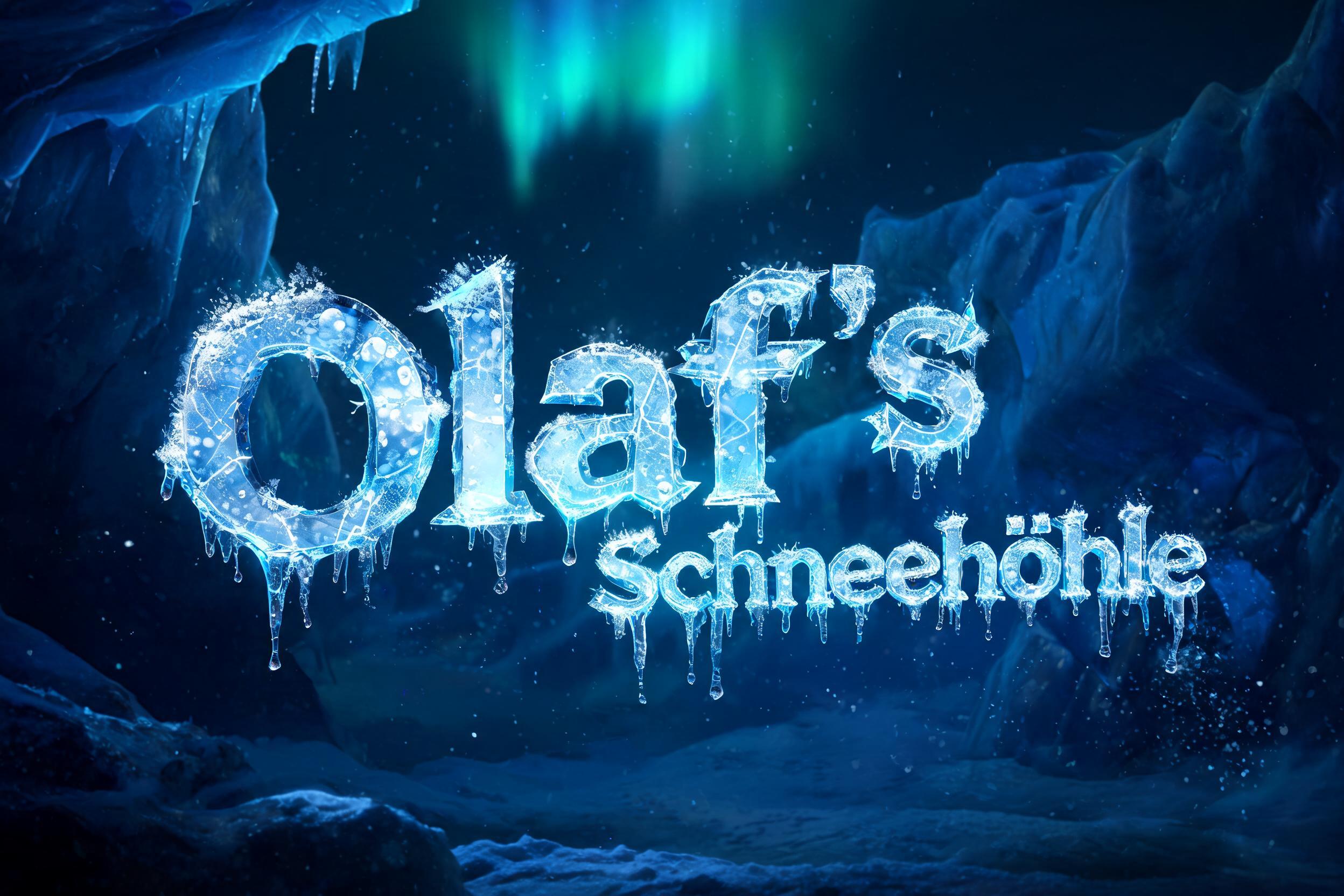 "Olaf's Schneehöhle" — Glass Frozen | AI Text Effect Generator