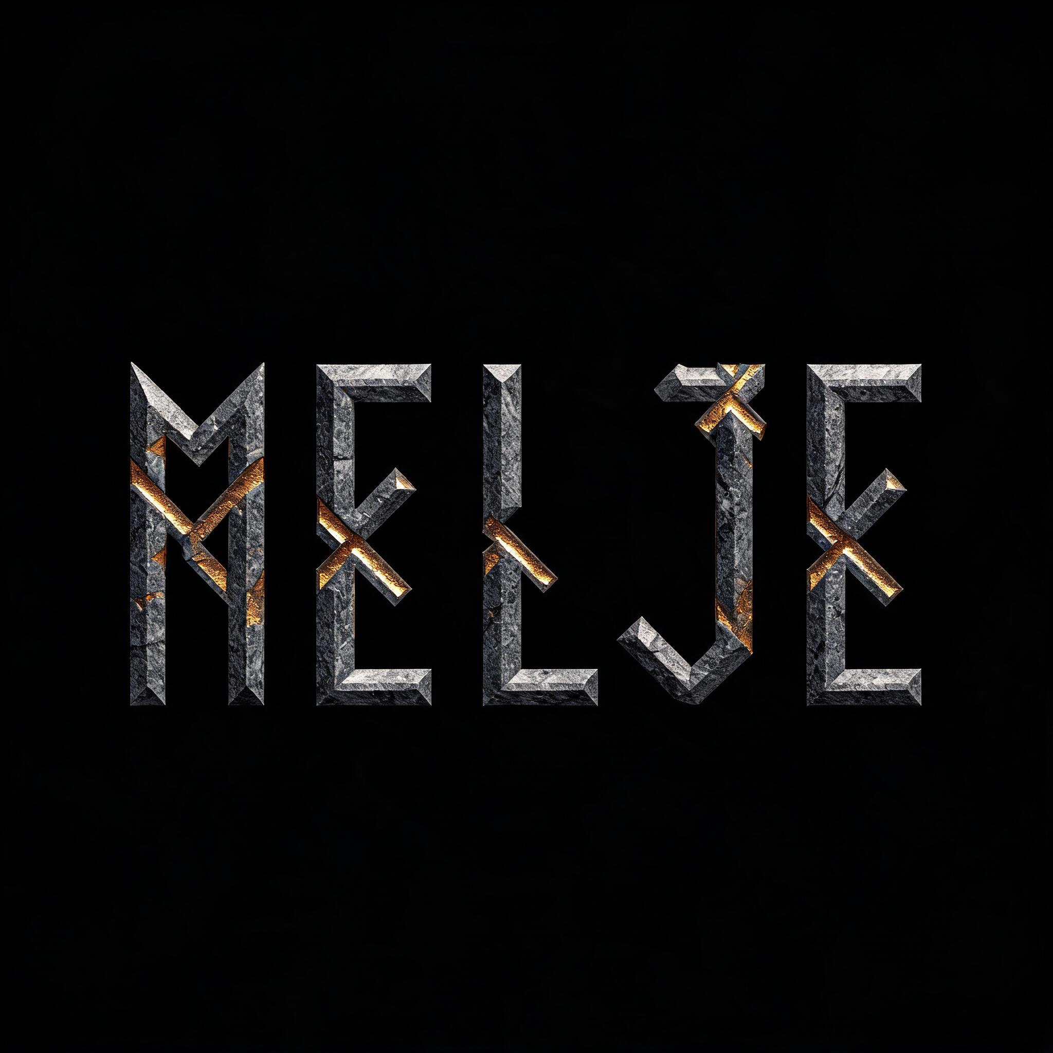 "MELJE" — Viking Runic text effect