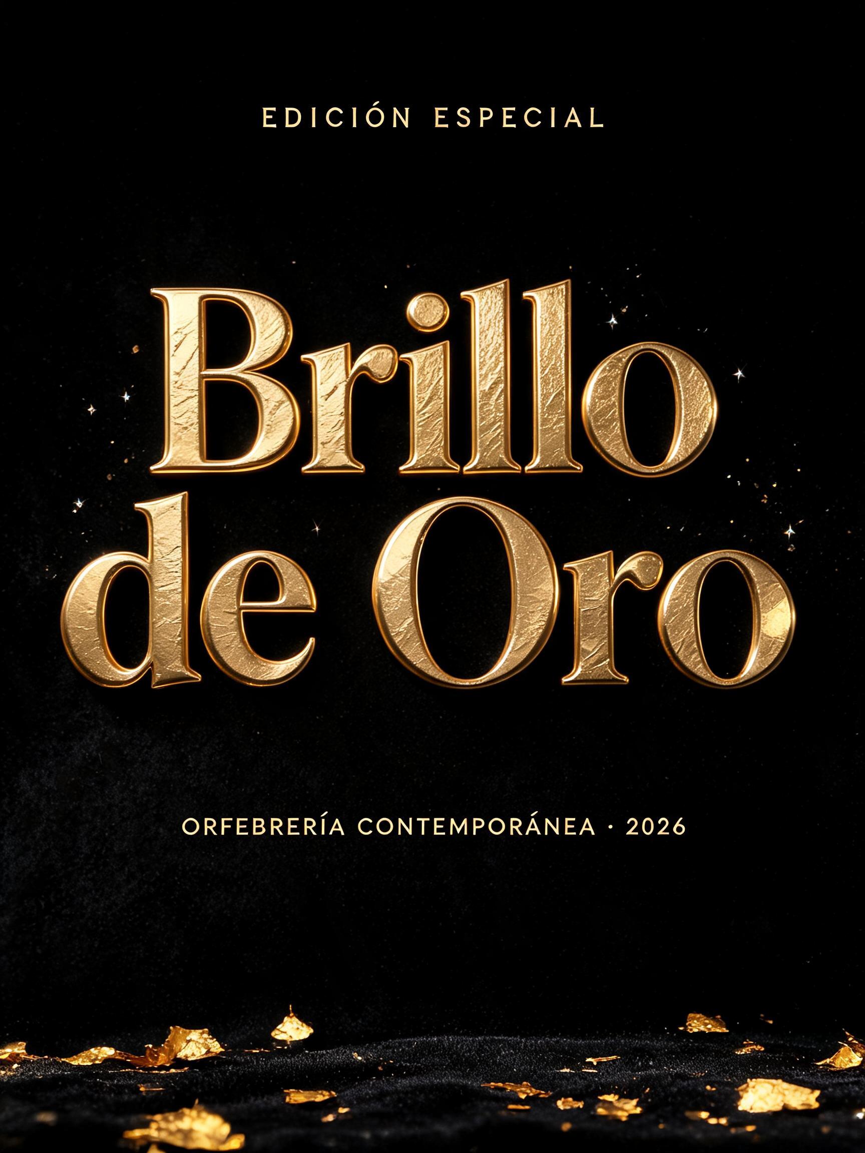 "Brillo de Oro
EDICIÓN ESPECIAL
ORFEBRERÍA CONTEMPORÁNEA · 2026" — Luxury Gold text effect