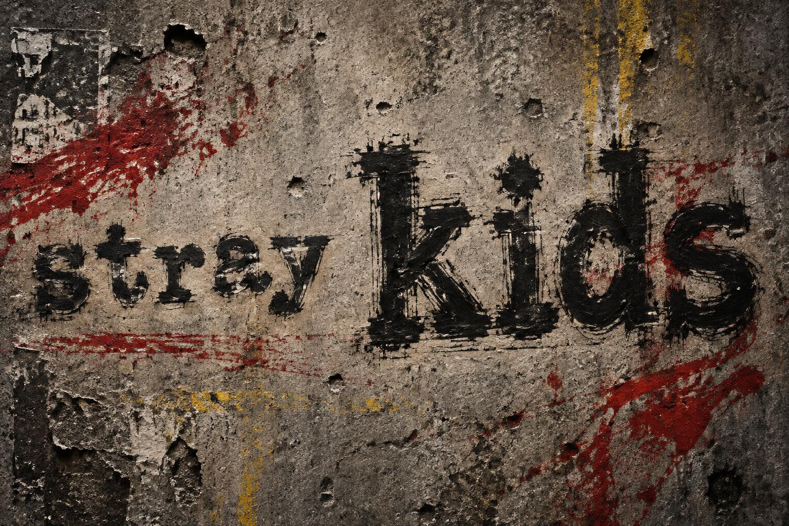 "stray kids" — Brush Dry text effect