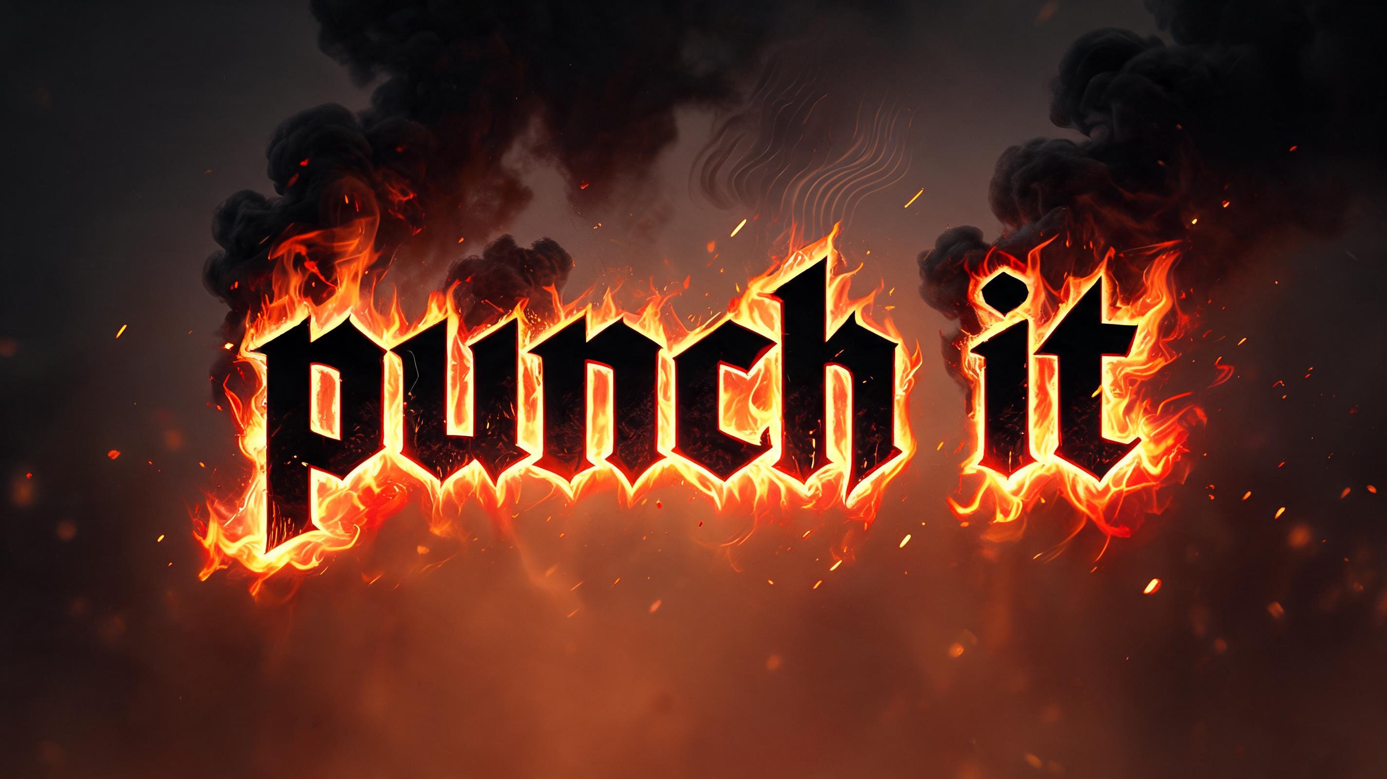 "punch it" — Fire Smoke | AI Text Effect Generator