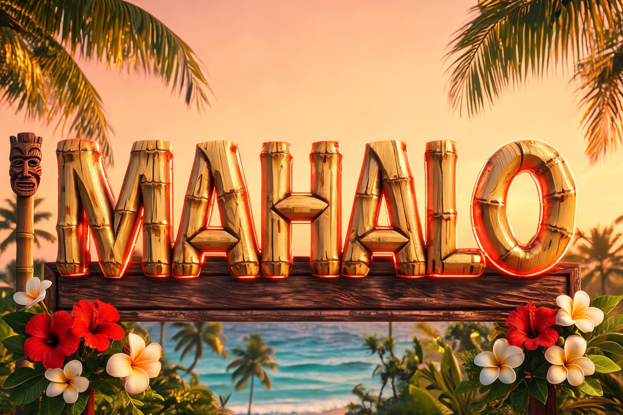 "Mahalo" — Hawaiian | AI Text Effect Generator