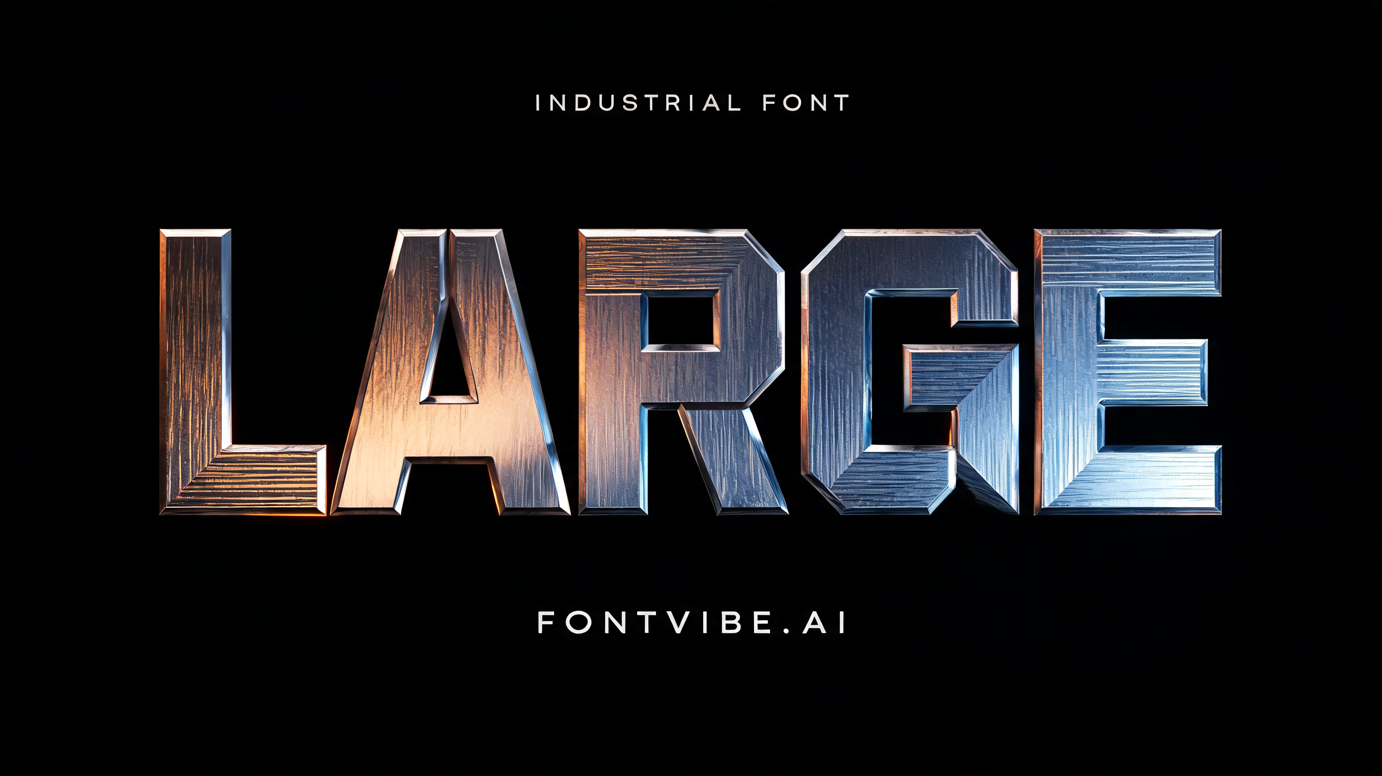 "LARGE" — Metallic | AI Text Effect Generator