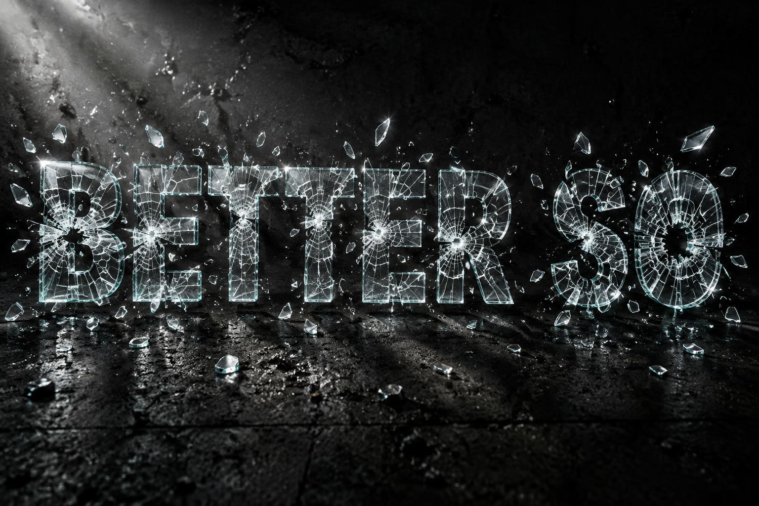 "BETTER SO" — Glass Broken | AI Text Effect Generator