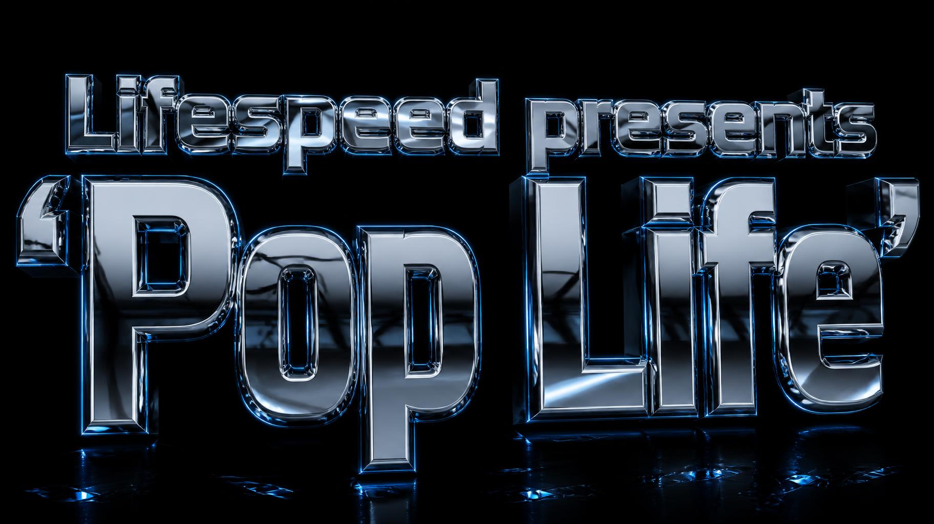 "Lifespeed presents 'Pop Life'" — Chrome Metal 3d | AI Text Effect Generator
