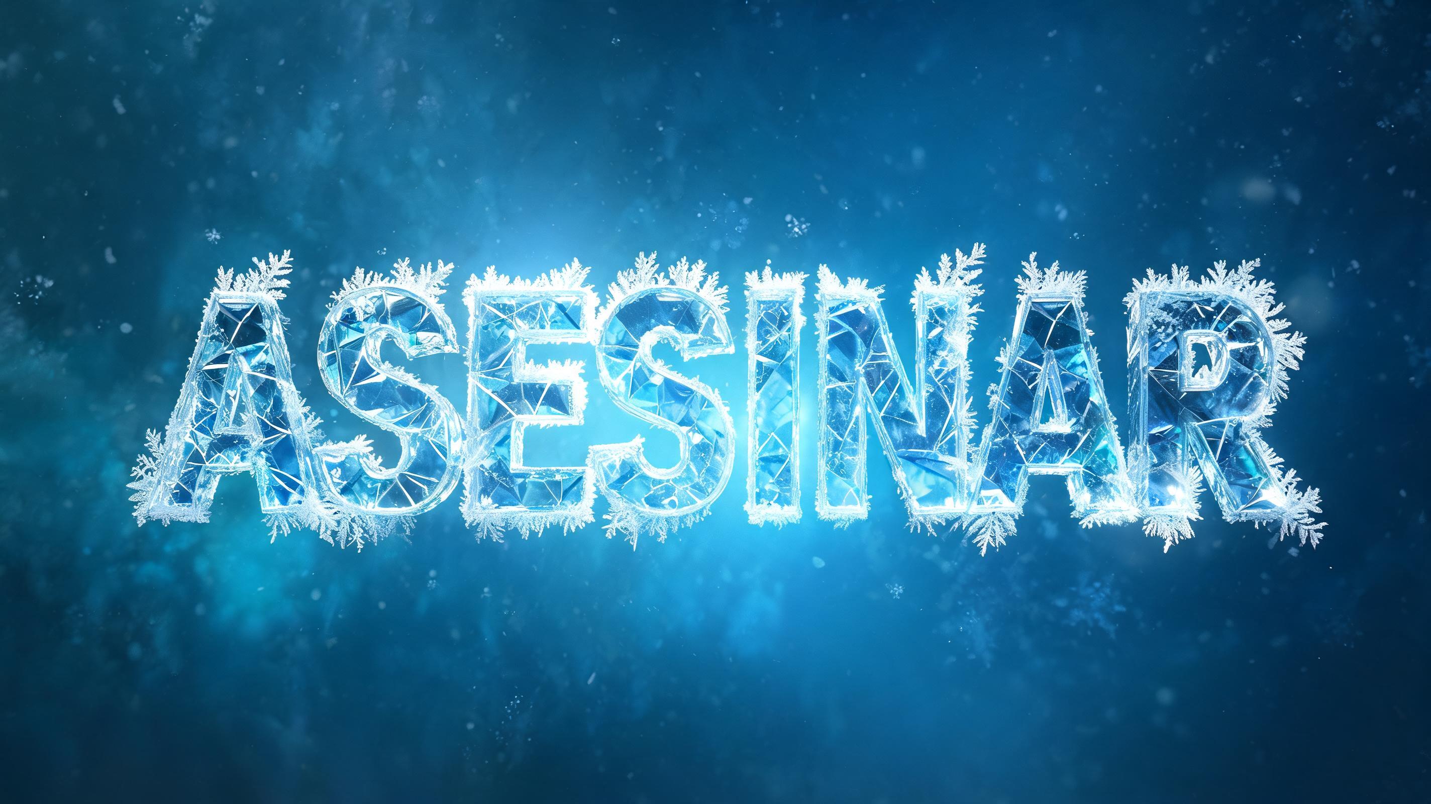 "ASESINAR" — Ice Crystal text effect