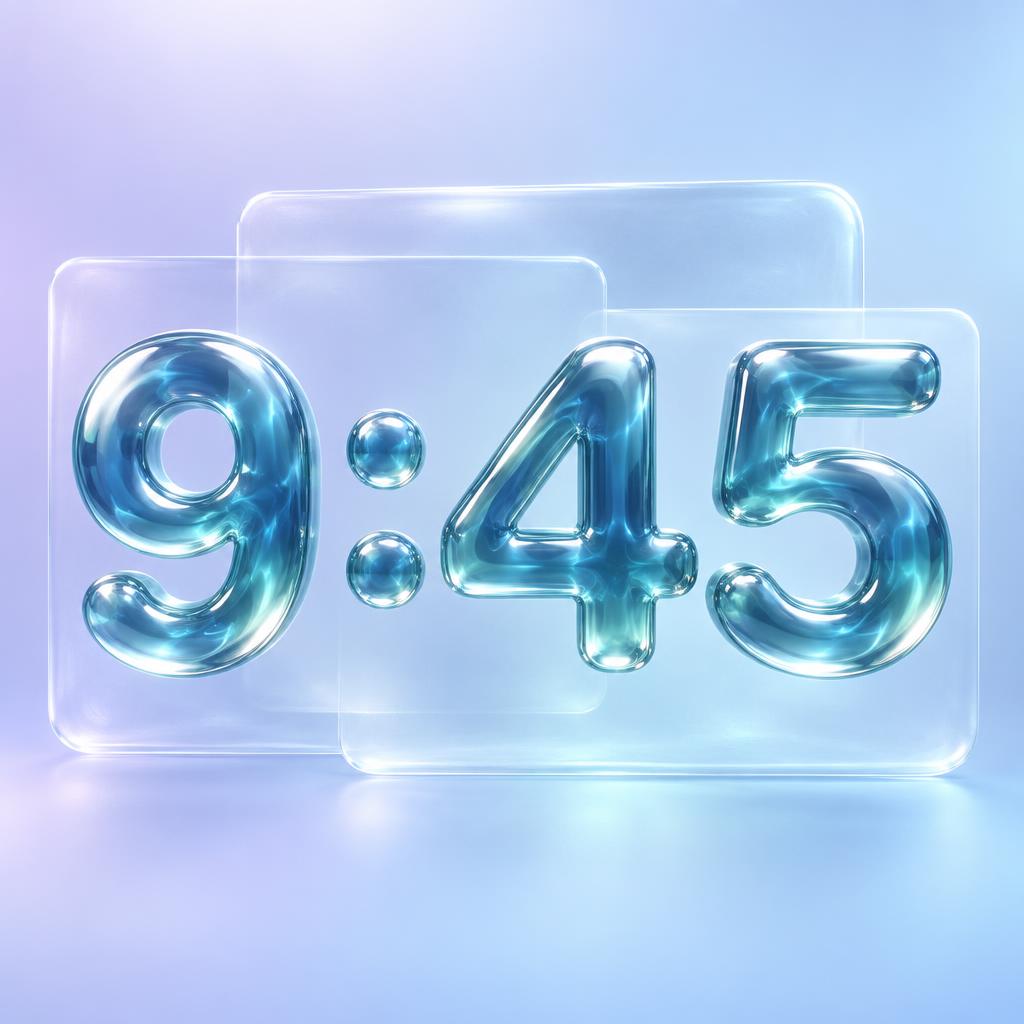 "9:45" — Glass Liquid | AI Text Effect Generator