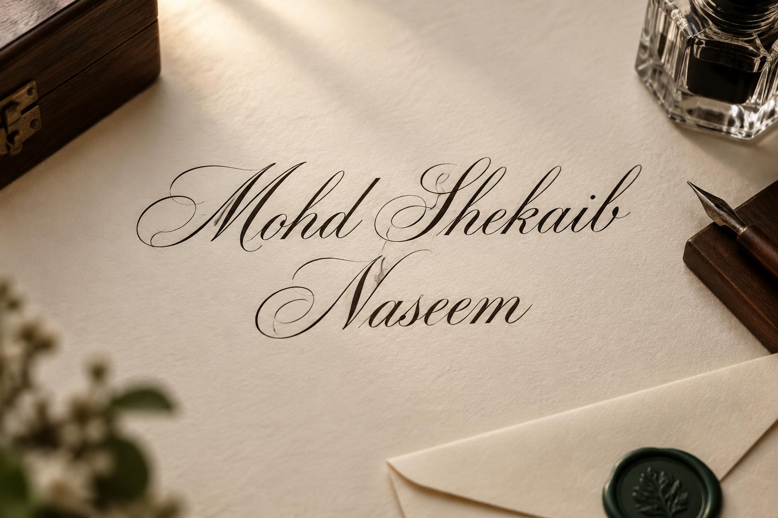 "Mohd Shekaib Naseem" —  | AI Text Effect Generator