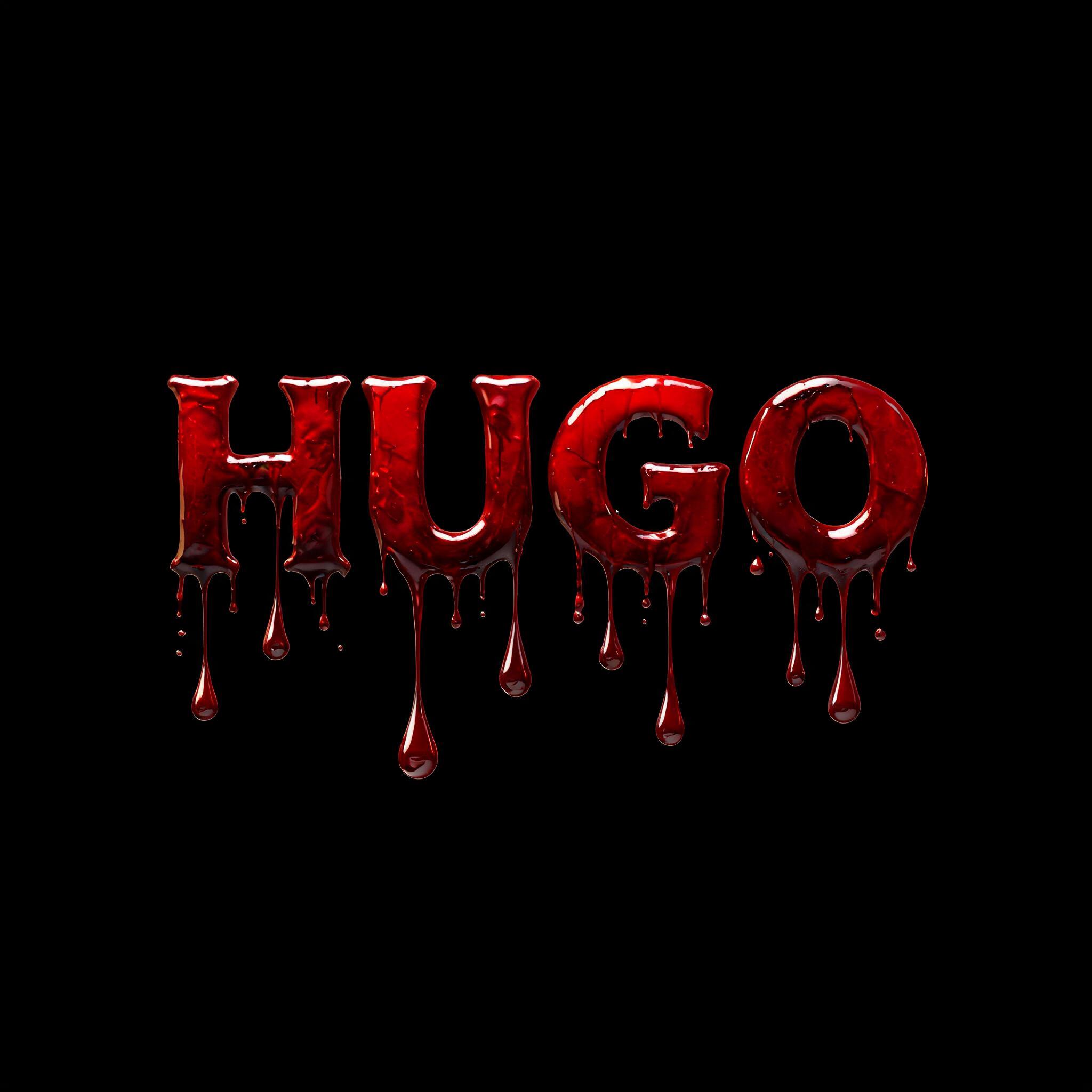 "Hugo" — Drip Font Blood | AI Text Effect Generator