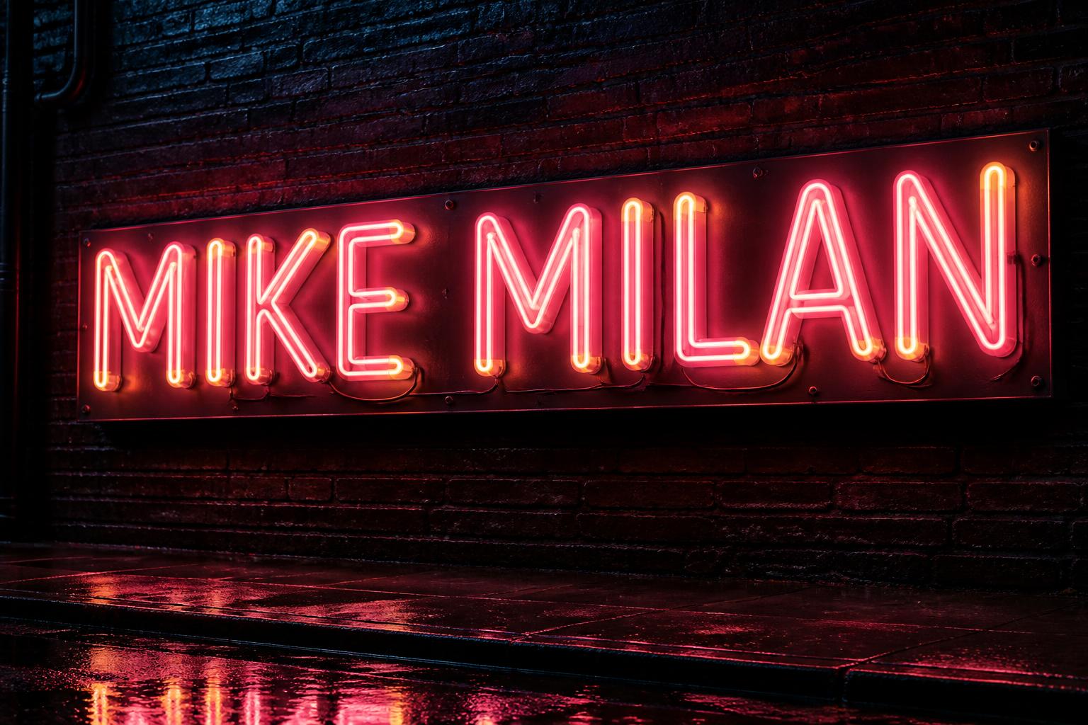 "MIKE MILAN" — Neon Sign | AI Text Effect Generator