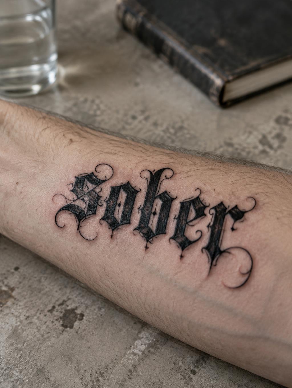 "sober" — Tattoo | AI Text Effect Generator