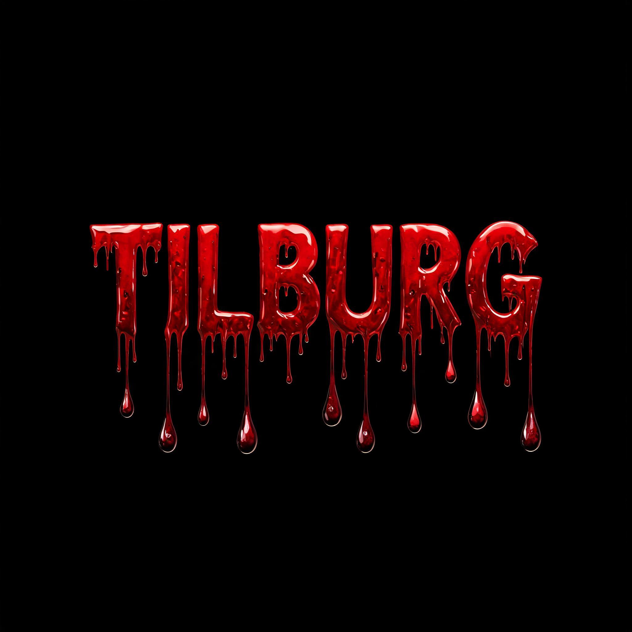 "Tilburg" — Drip Font Blood | AI Text Effect Generator