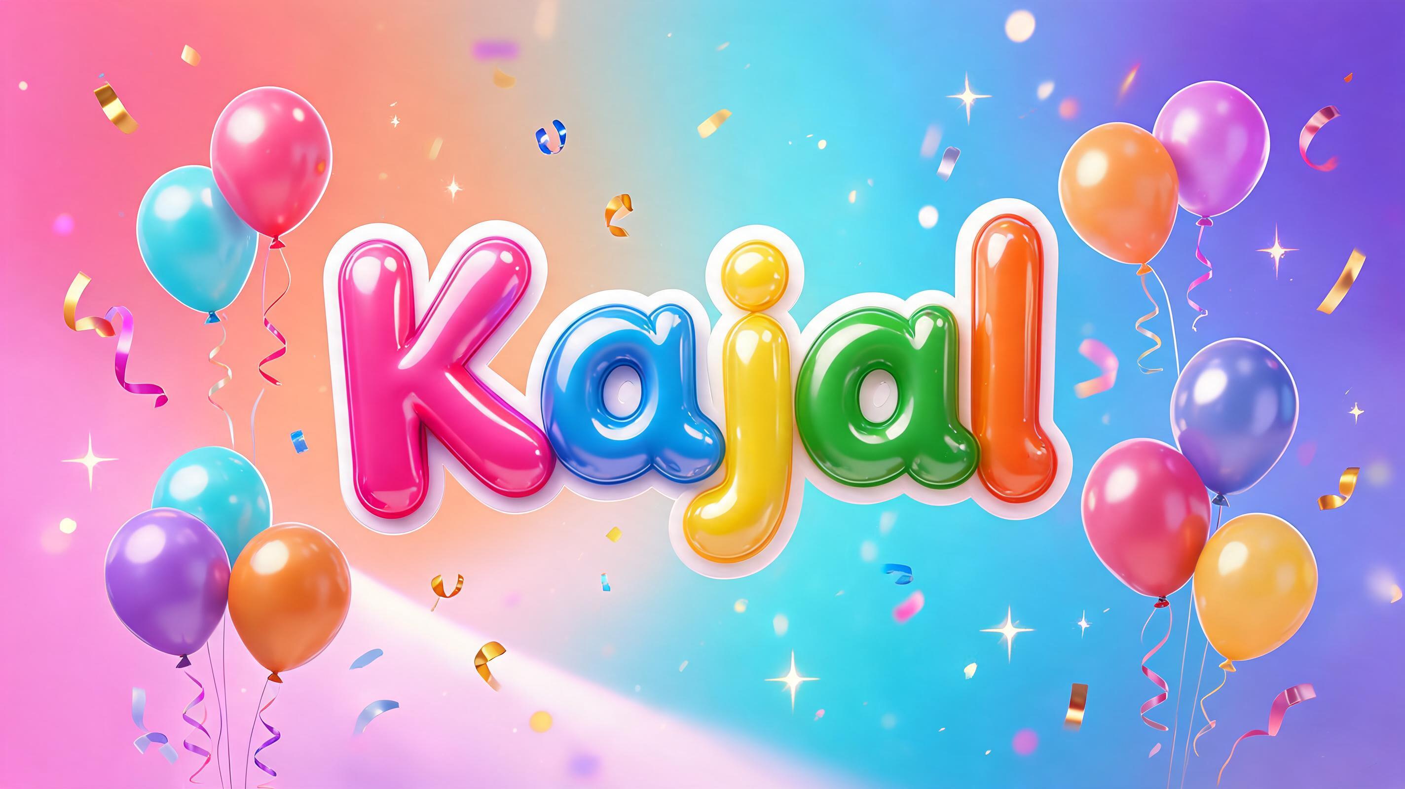 "Kajal" — Birthday | AI Text Effect Generator