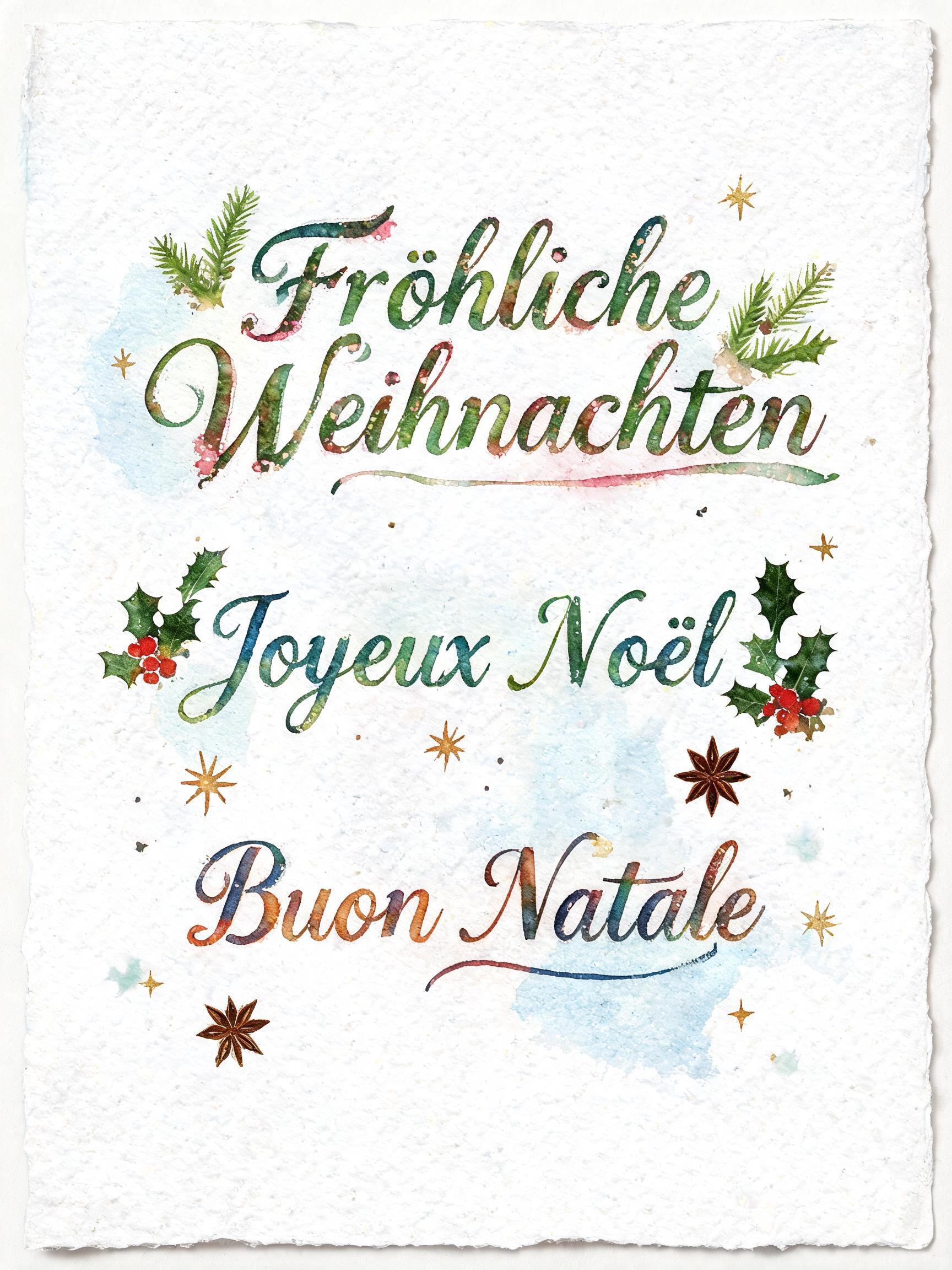Fröhliche Weihnachten
Joyeux Noël 
Buon Natale