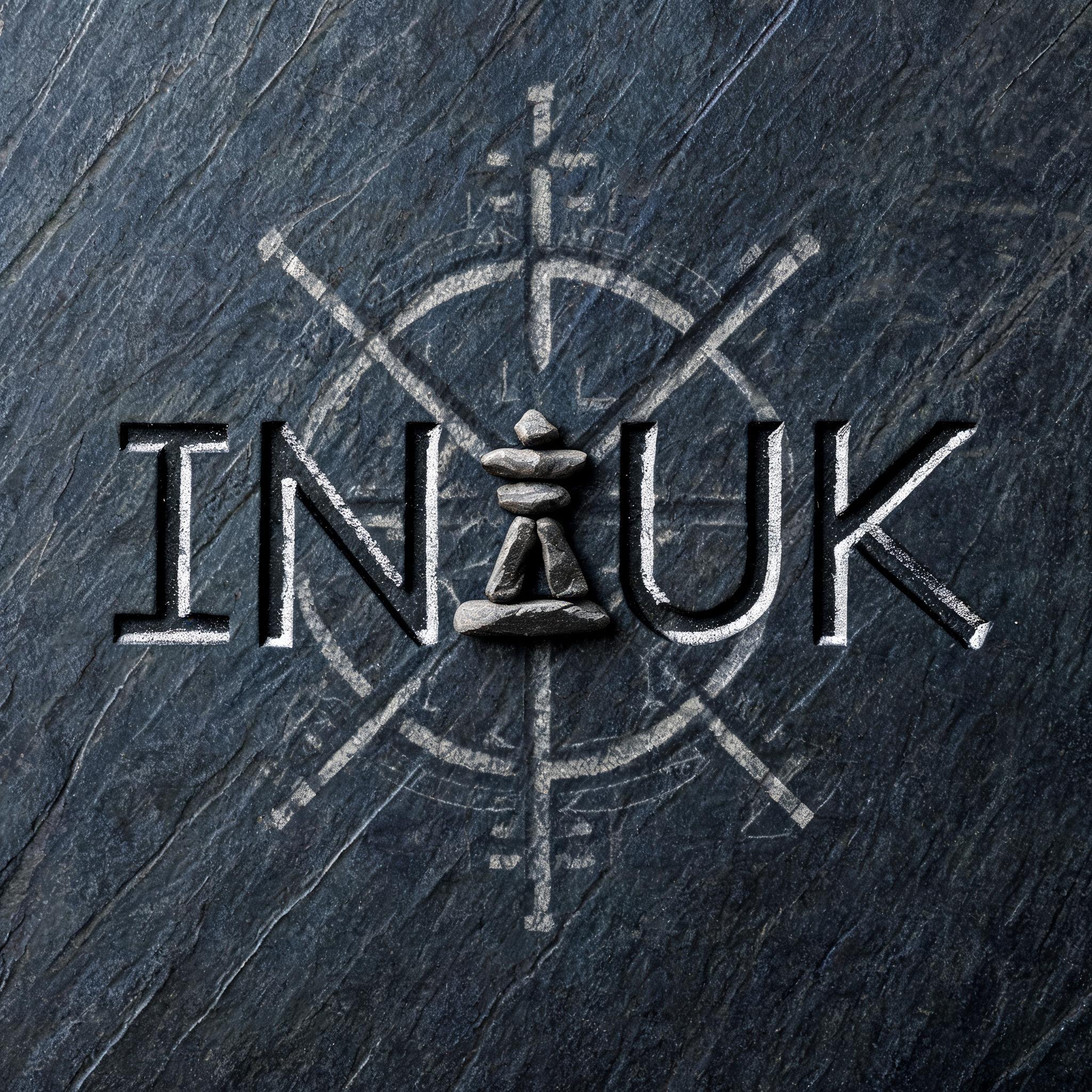 "INUK  and between the n and the u I want to have an Inukshuk statue" — Viking | AI Text Effect Generator