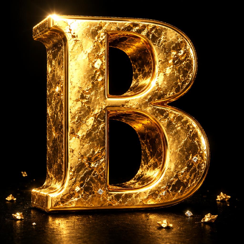 "B" — Luxury Gold | AI Text Effect Generator