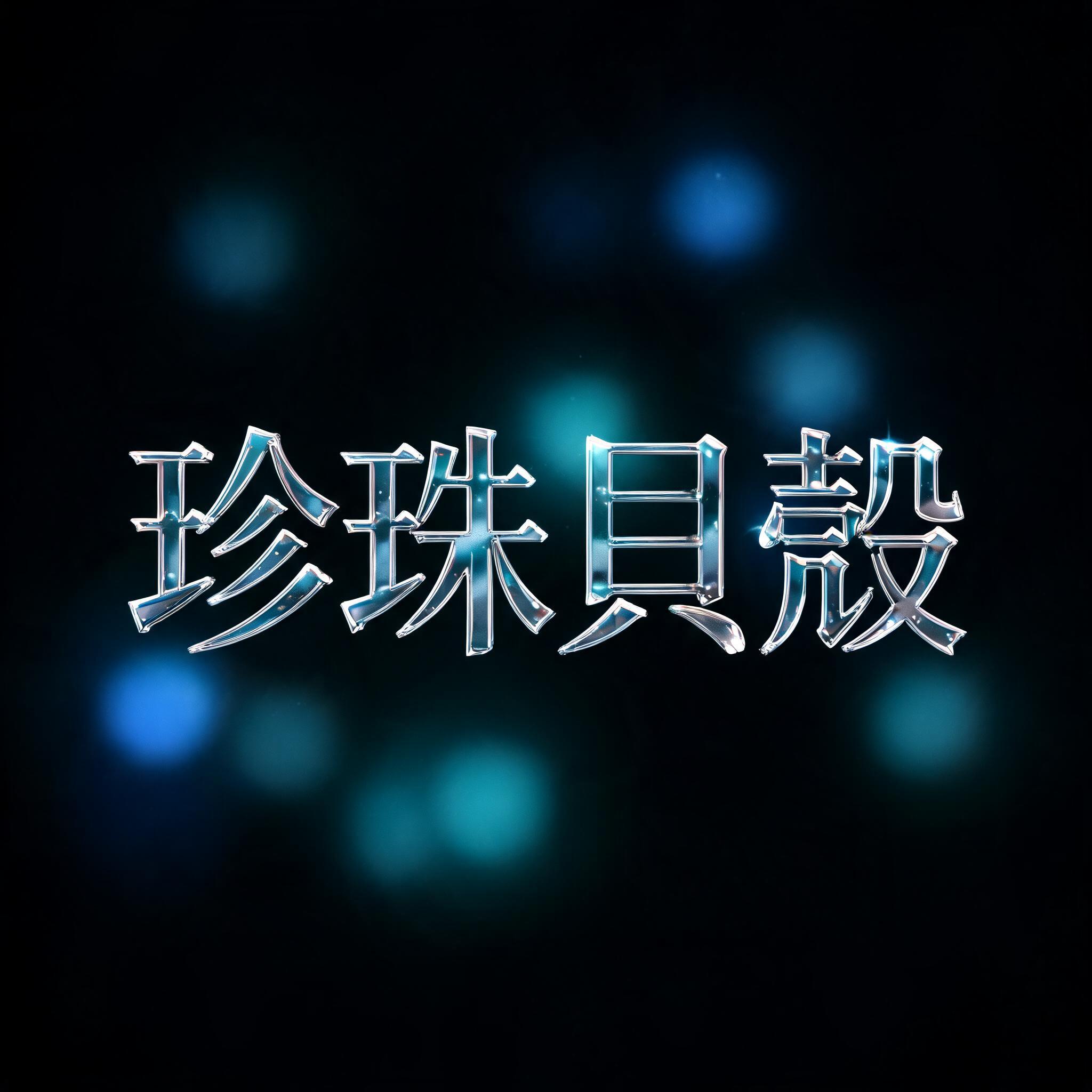 "珍珠貝殼" — Glass Morphism | AI Text Effect Generator