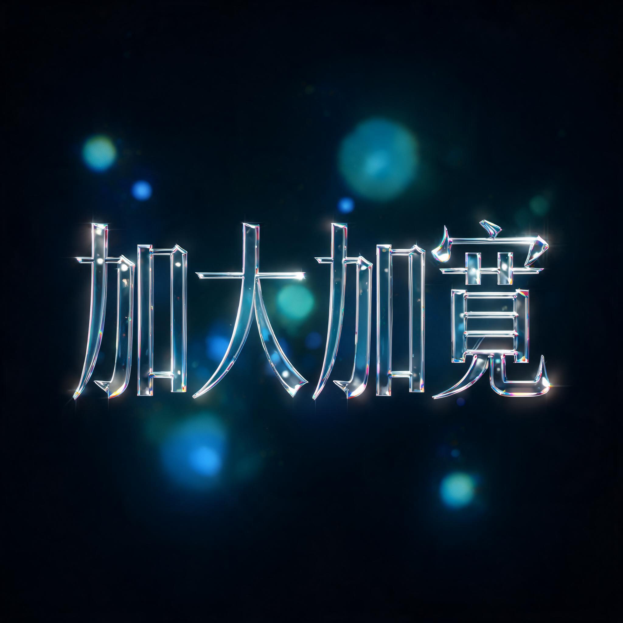 "加大加寬" — Glass Morphism | AI Text Effect Generator