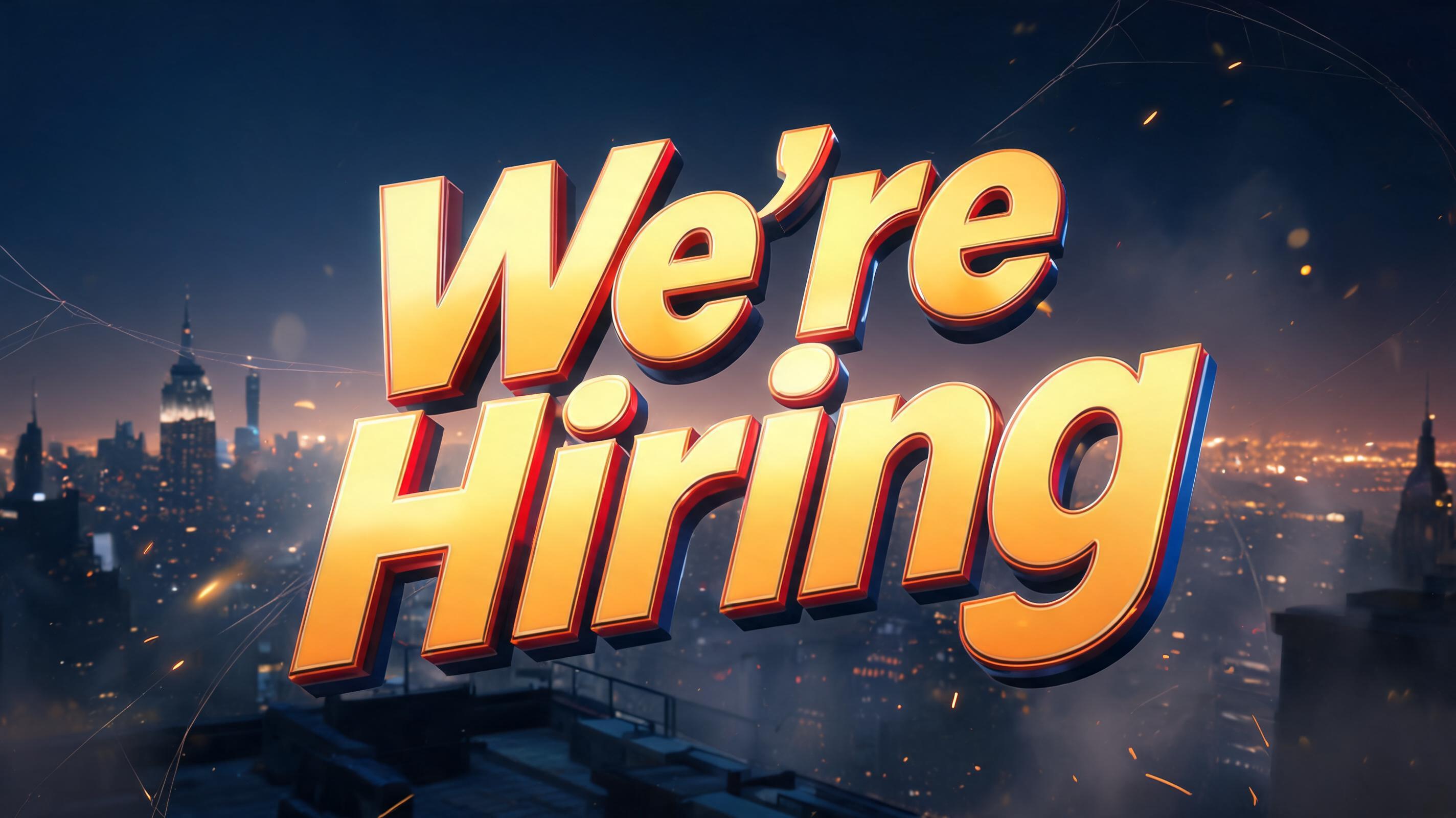 "We're Hiring
" — Spider Hero | AI Text Effect Generator