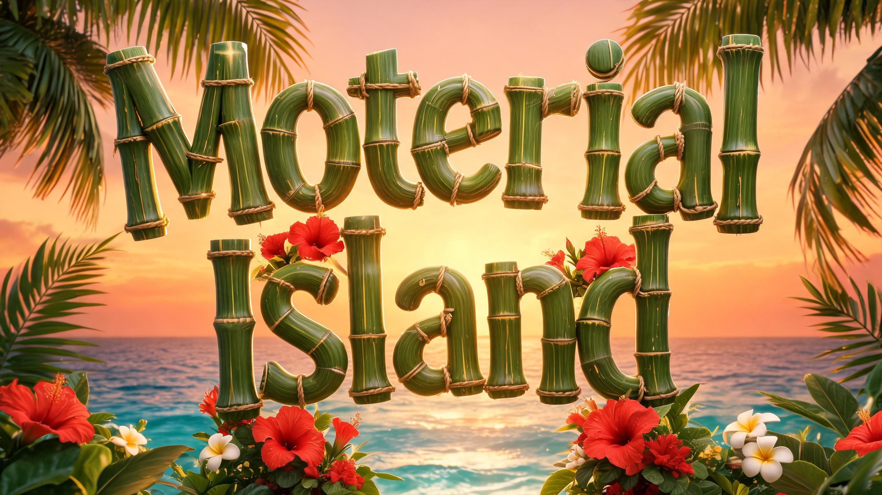 "Material Island" — Hawaiian | AI Text Effect Generator