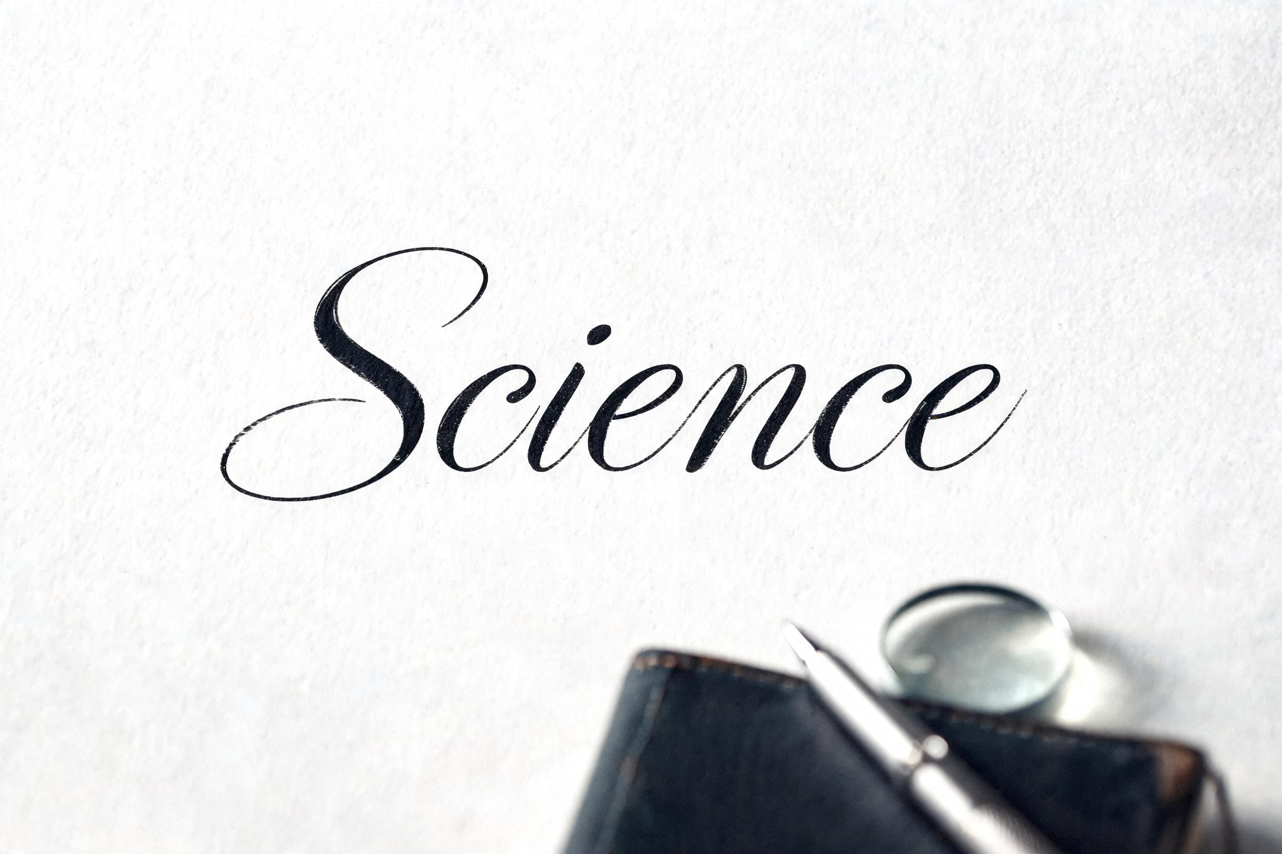 "Science" — Cursive text effect