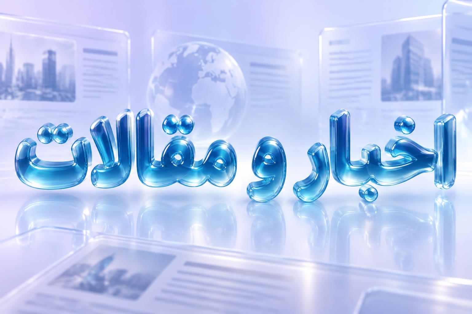 "اخبار و مقالات" — Glass Liquid | AI Text Effect Generator