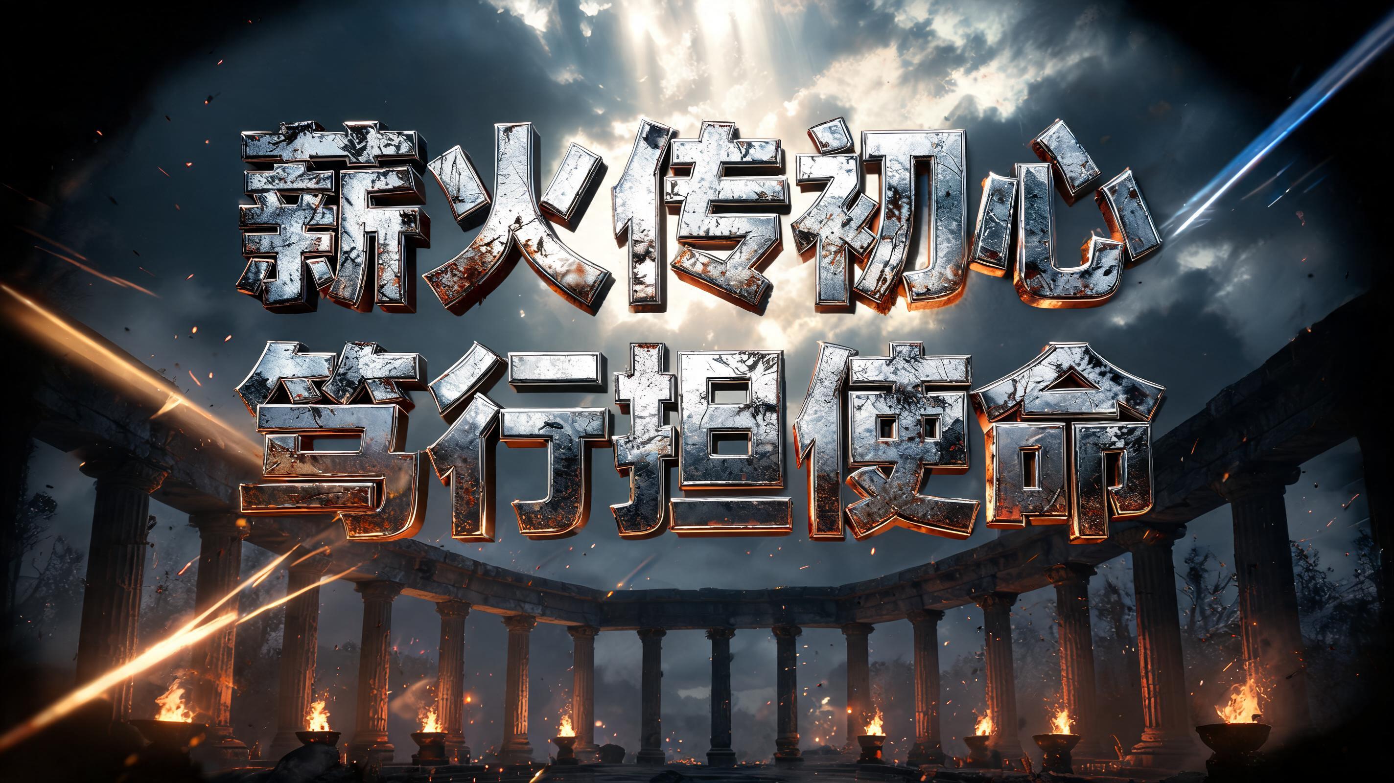 "薪火传初心 笃行担使命" — Cinematic Blockbuster | AI Text Effect Generator