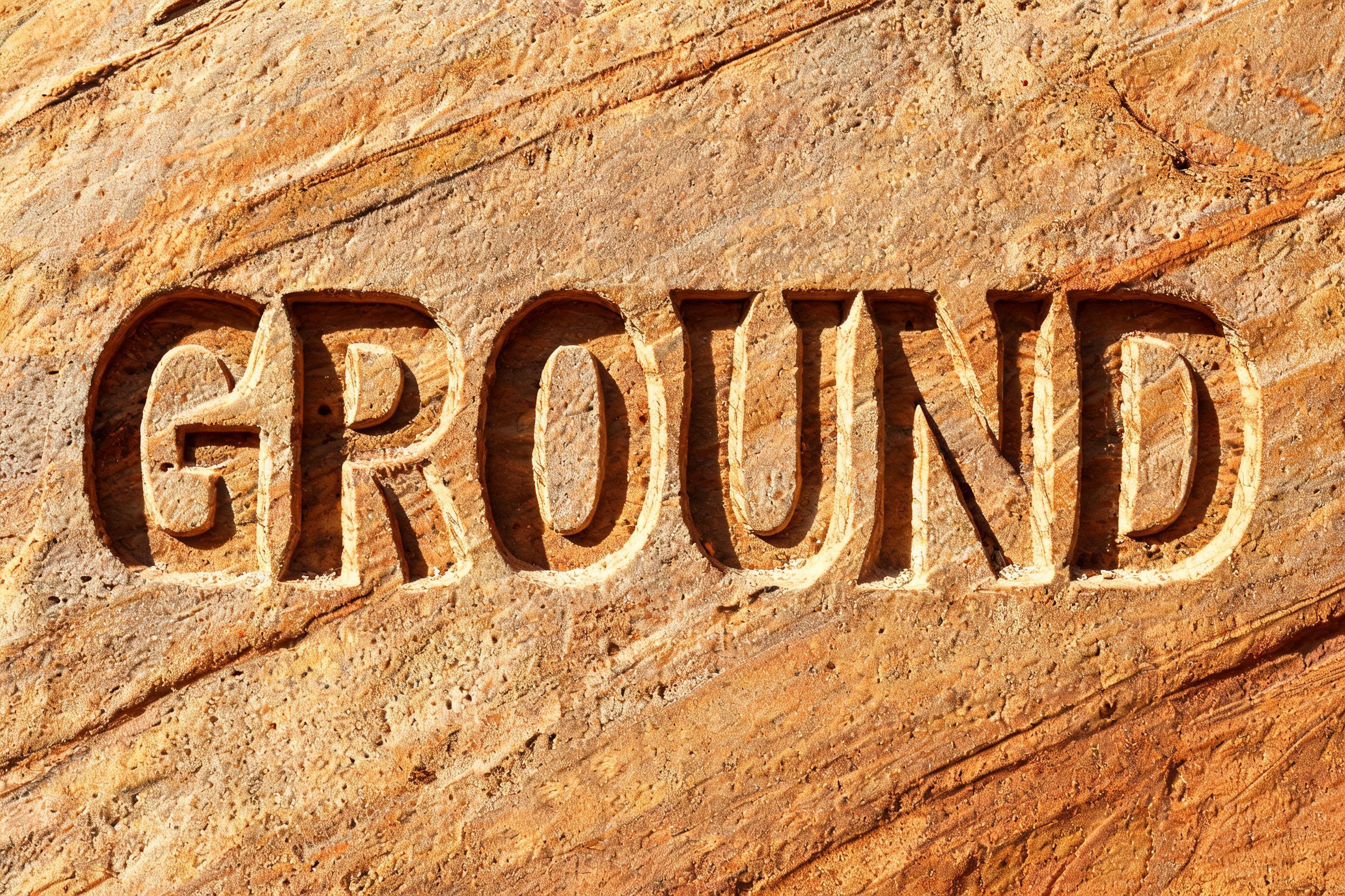 "Ground" — Sand Stone | AI Text Effect Generator