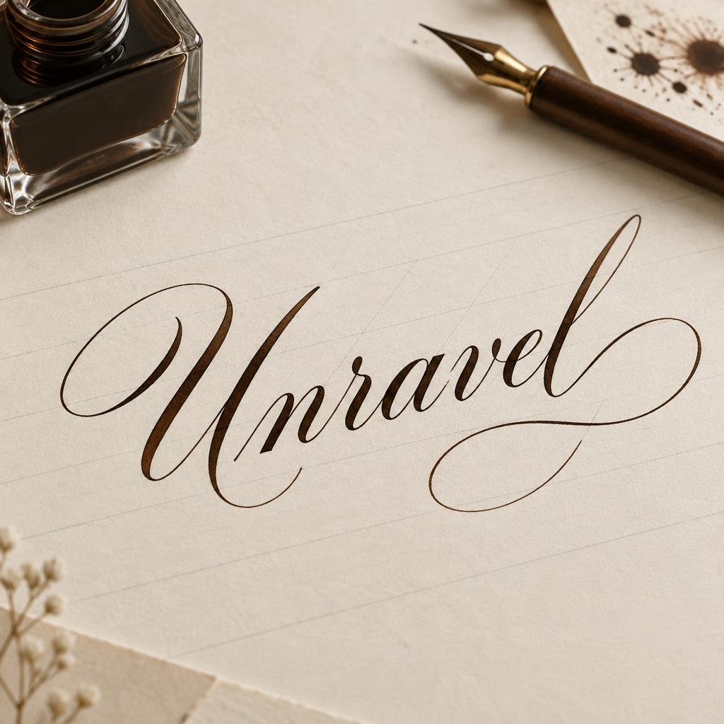"Unravel" — Cursive Calligraphy text effect