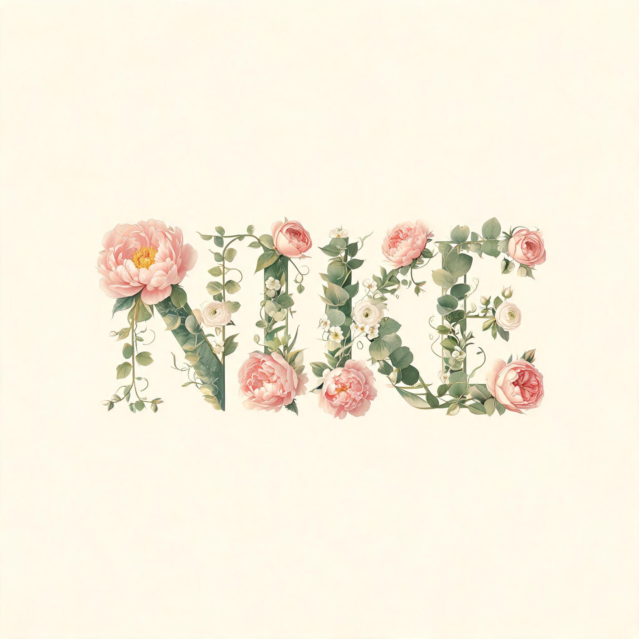 "NIKE" — Floral | AI Text Effect Generator