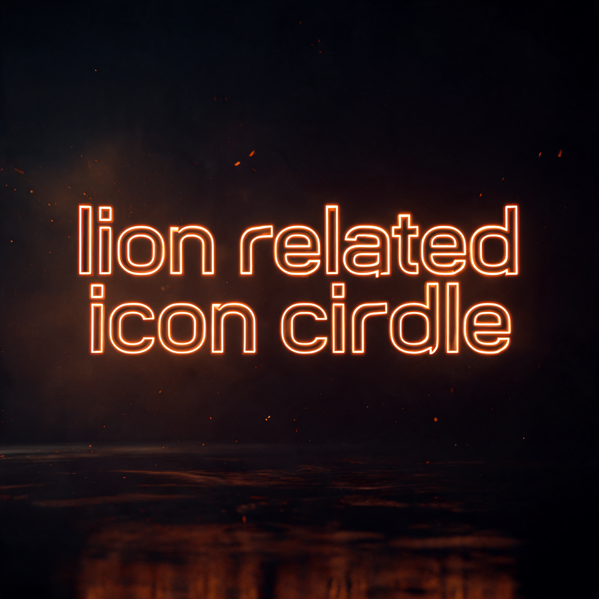 "lion related icon circle" — Neon Outline text effect