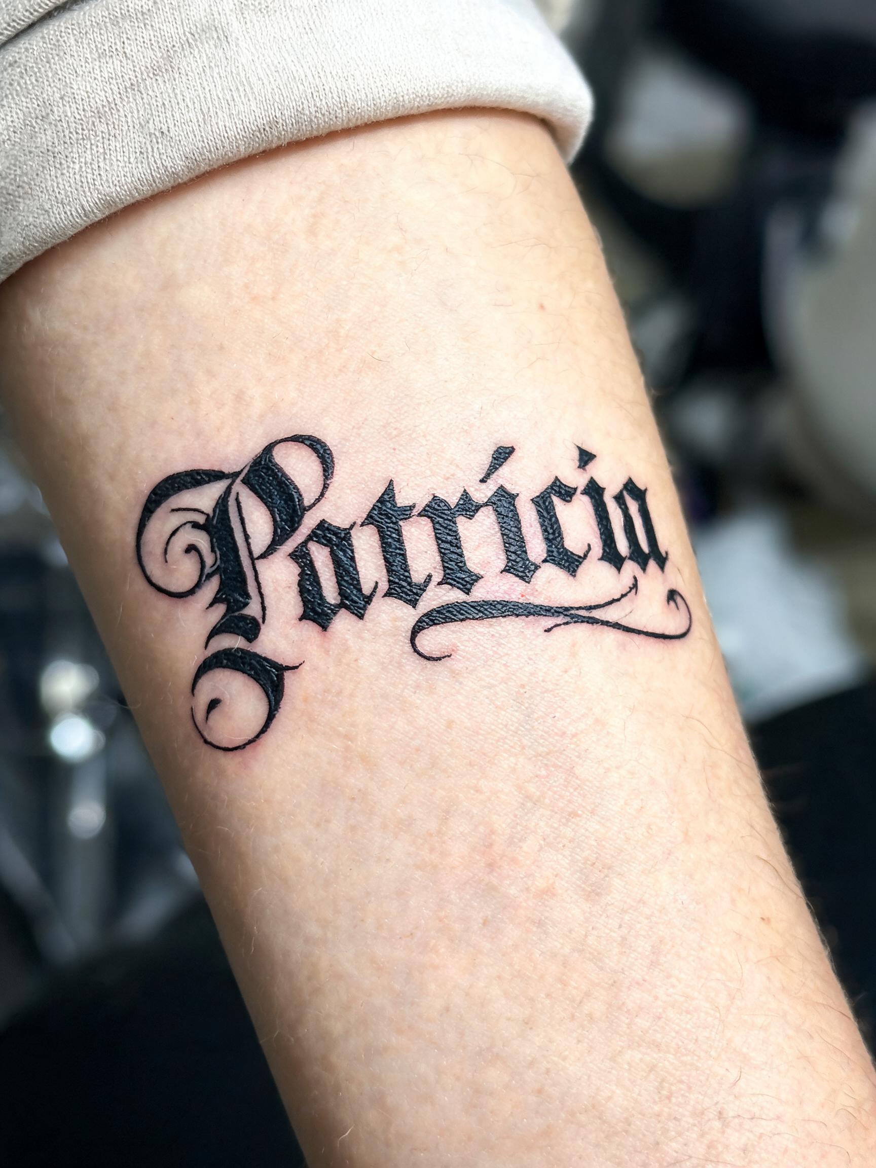 "Patrícia" — Tattoo | AI Text Effect Generator