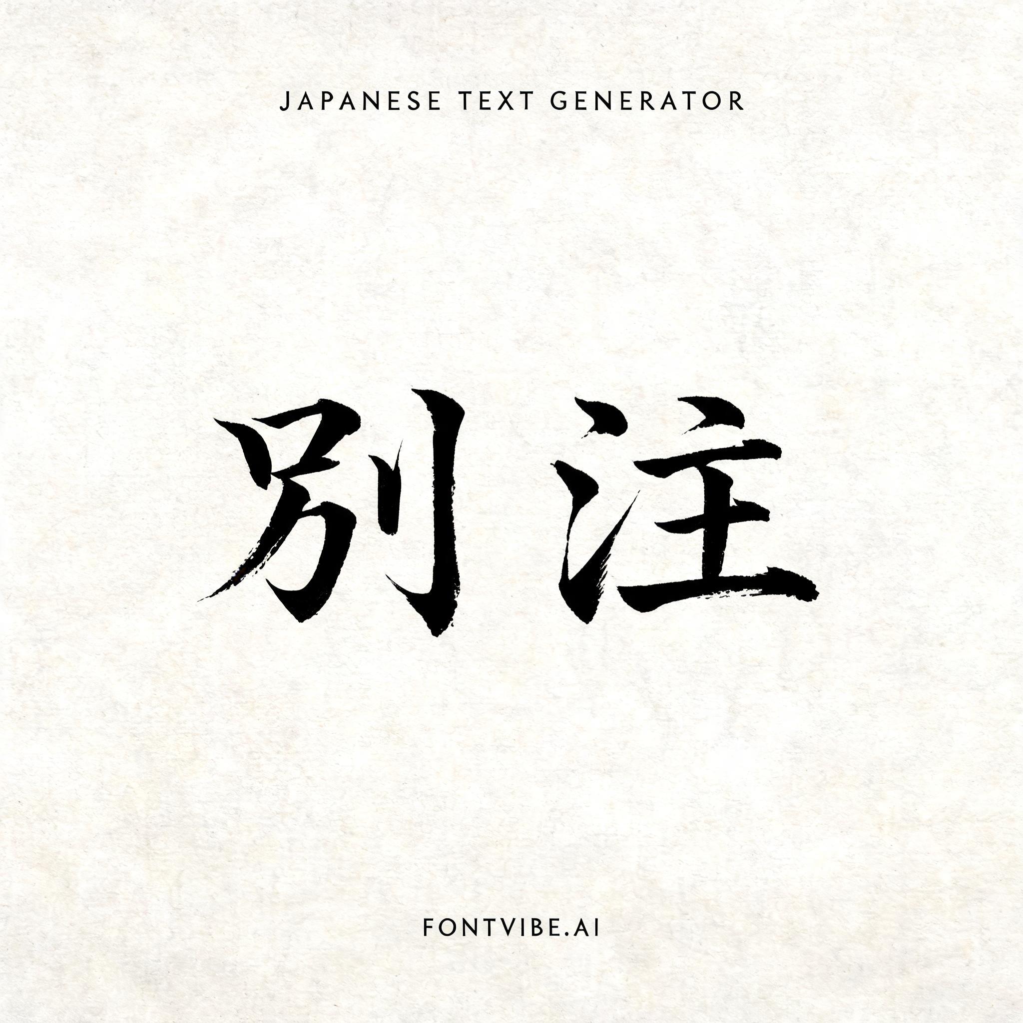 "別注" — Brush Japanese Ink | AI Text Effect Generator