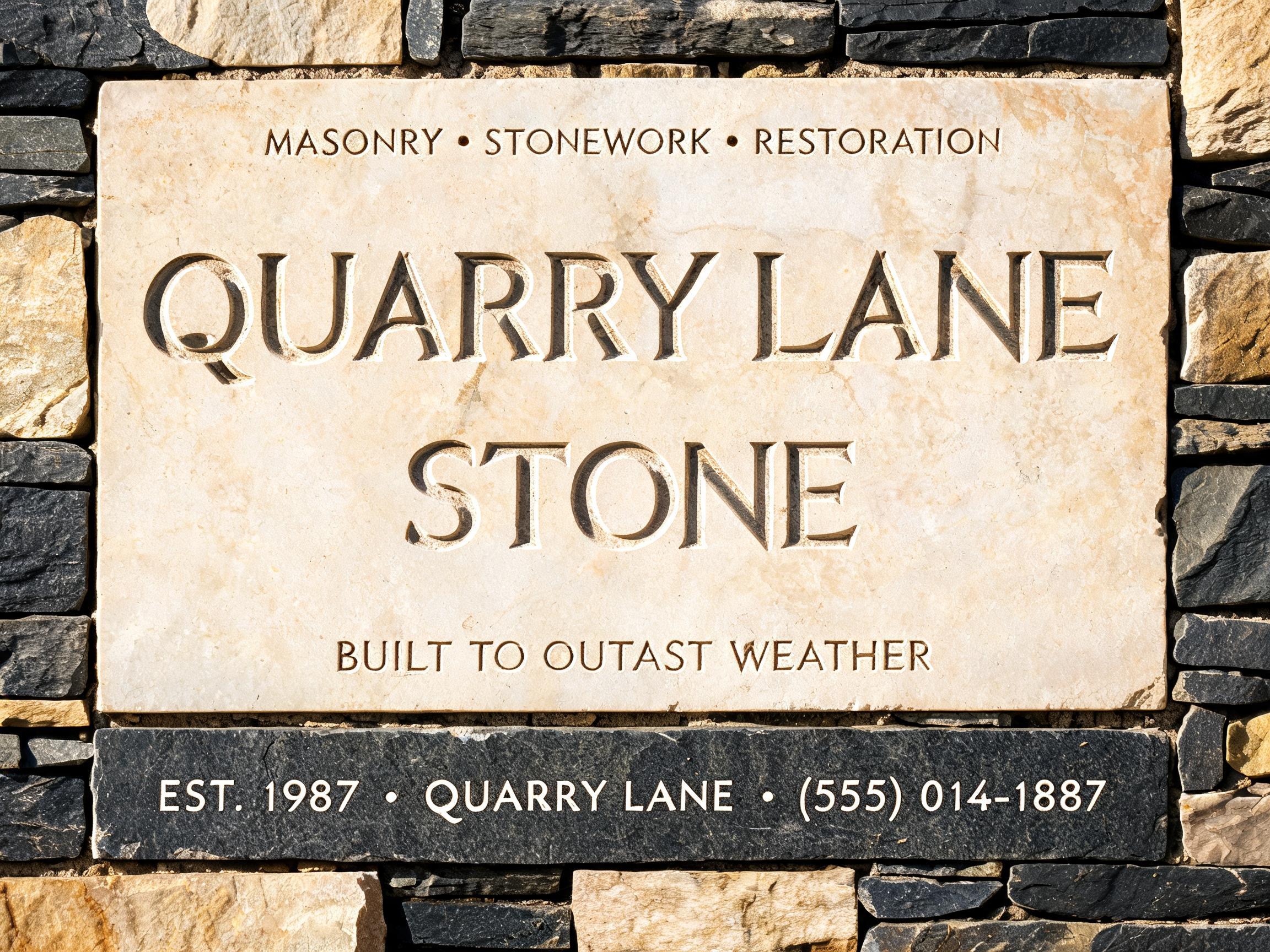 "I need sculpture stone lettering for my masonry Quarry Lane Stone" — Chrome Metal 3d | AI Text Effect Generator