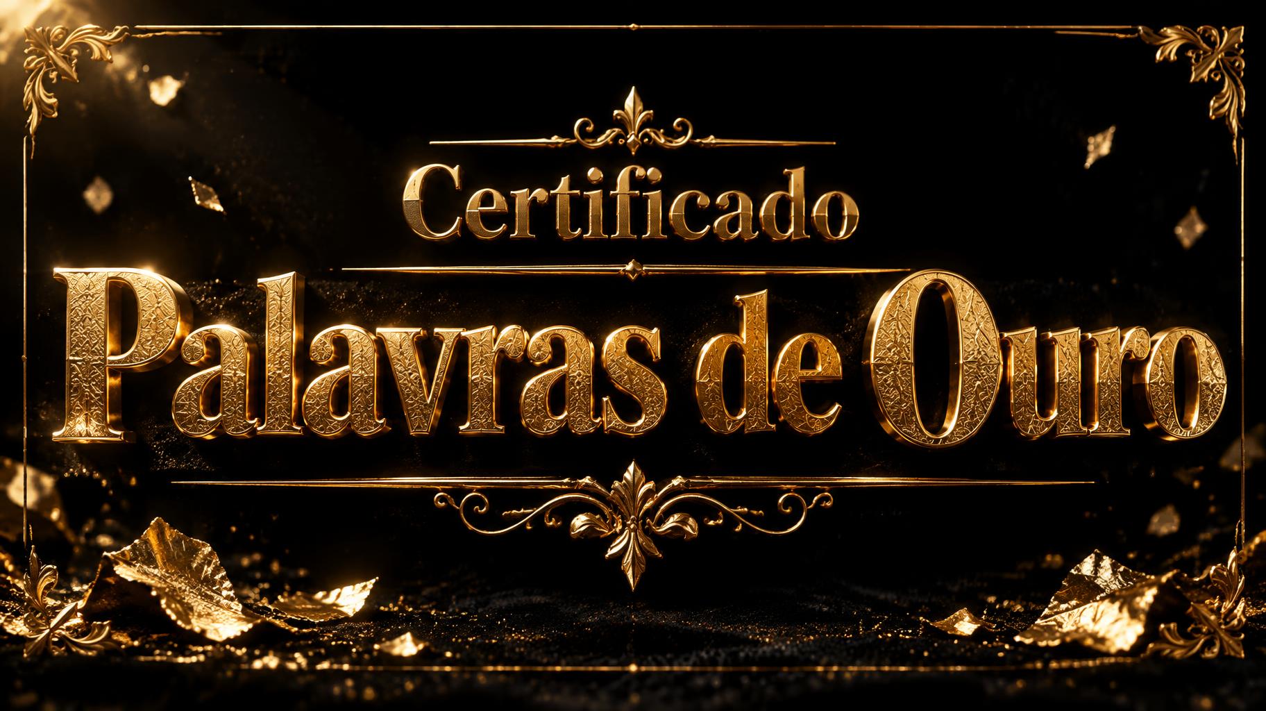 "Certificado Palavras de Ouro" — Luxury Gold | AI Text Effect Generator