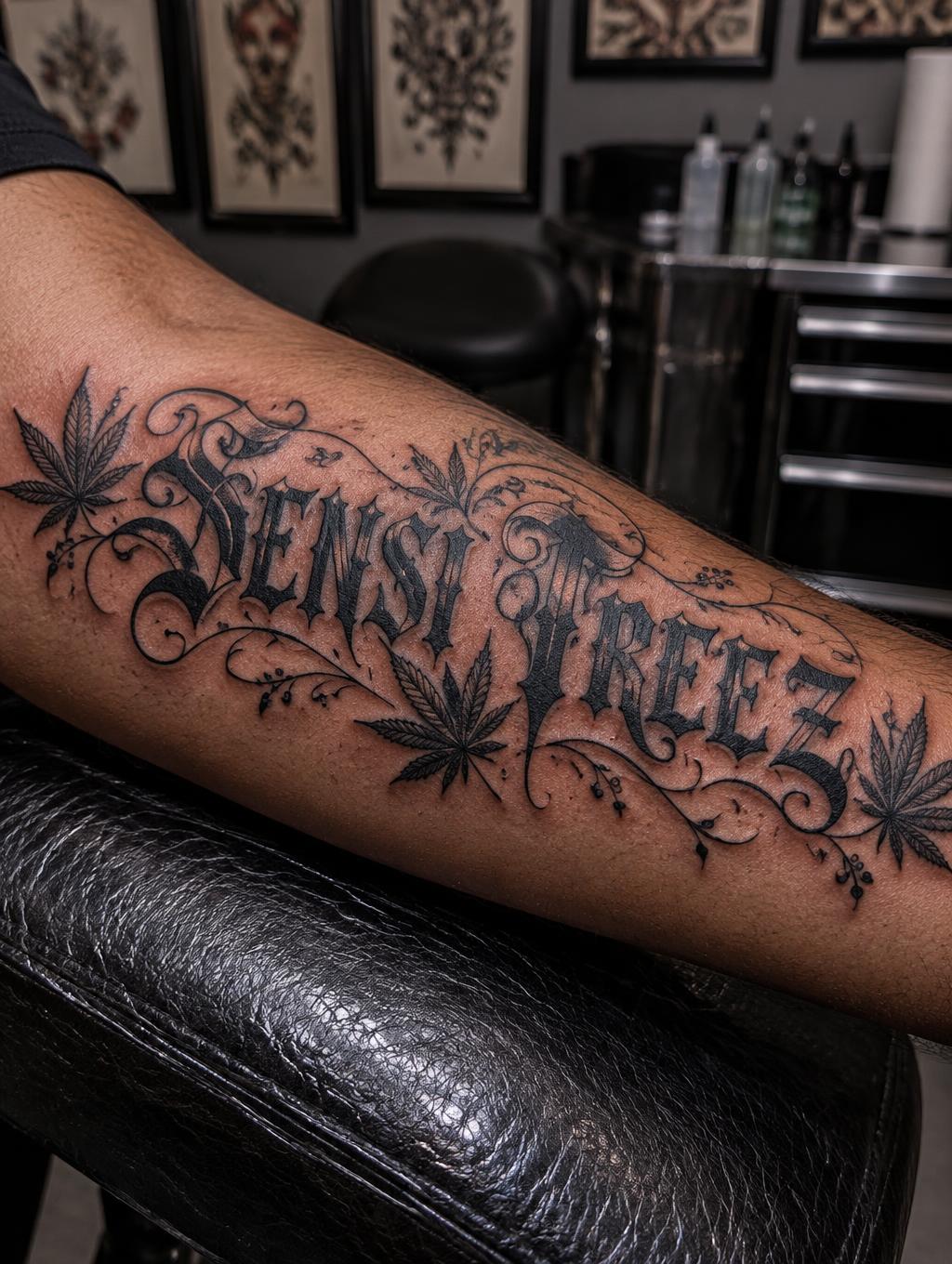 "SENSI TREEZ" — Tattoo | AI Text Effect Generator