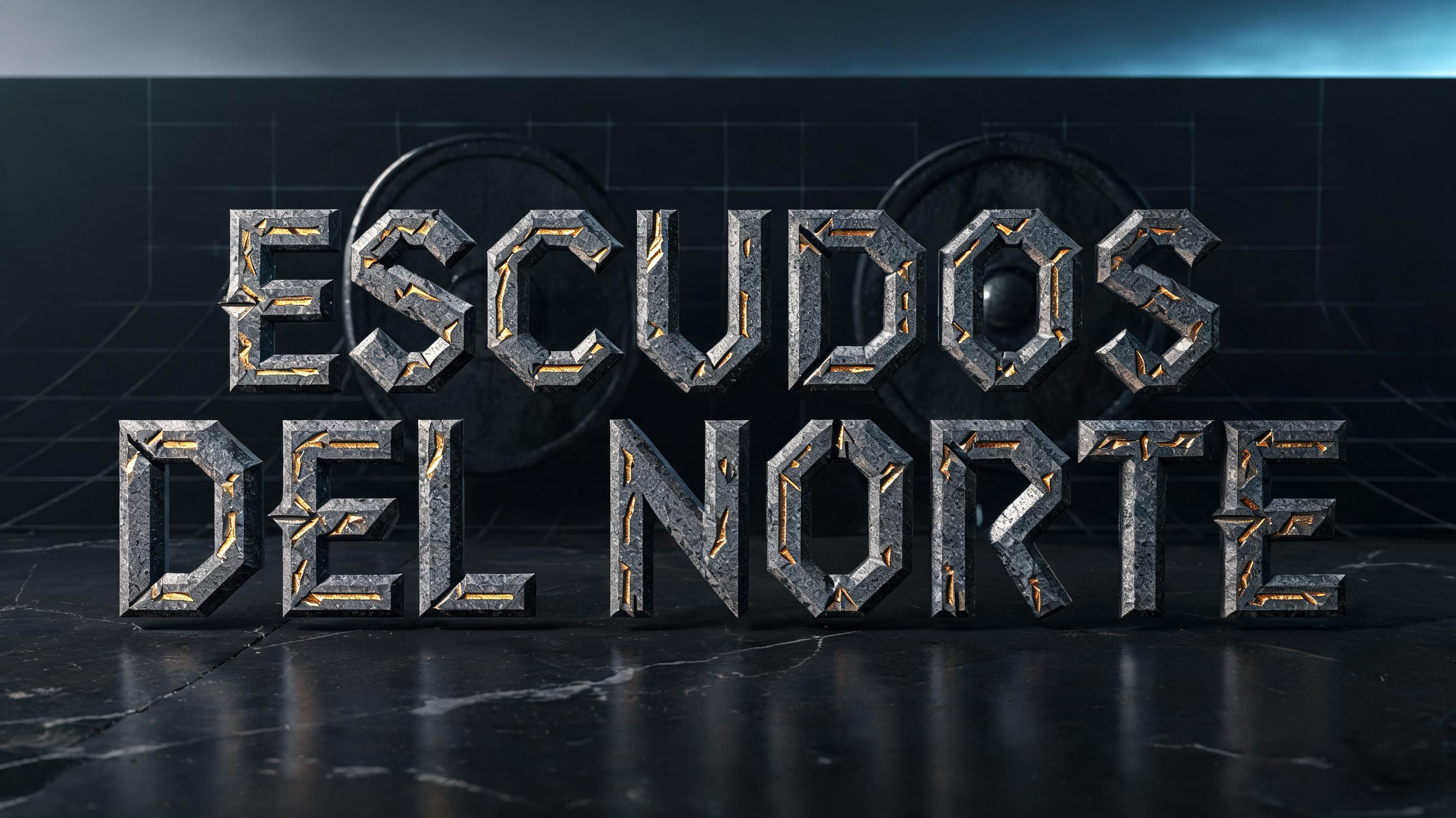 "ESCUDOS
DEL NORTE" — Viking Runic text effect