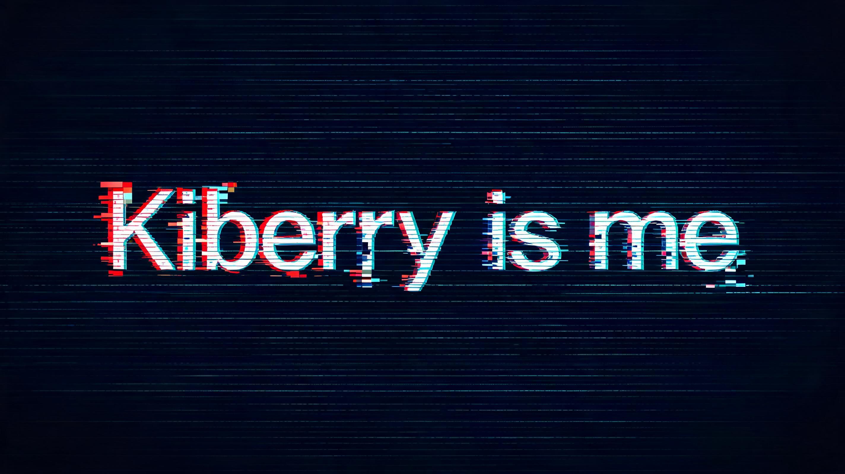 "Kiberry is me" — Glitch | AI Text Effect Generator