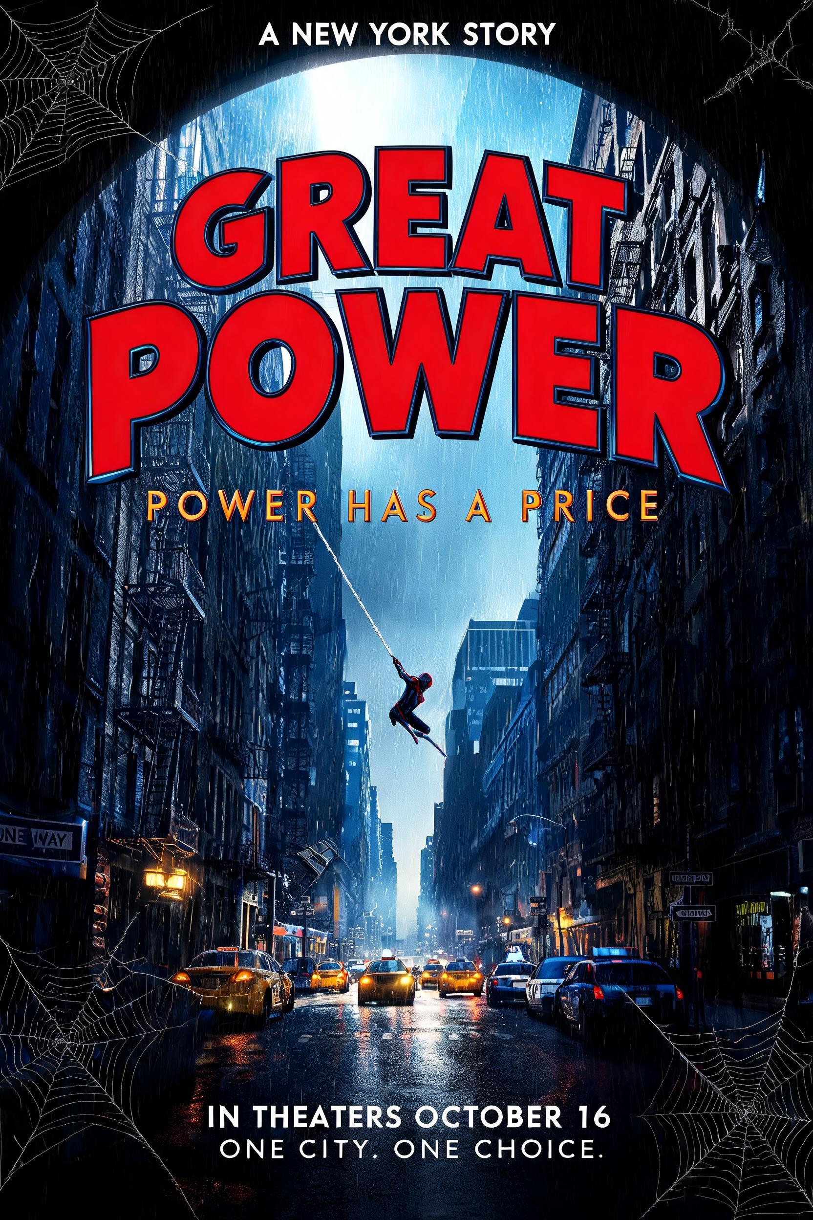 GREAT
POWER
POWER HAS A PRICE
A NEW YORK STORY
IN THEATERS OCTOBER 16
ONE CITY. ONE CHOICE.