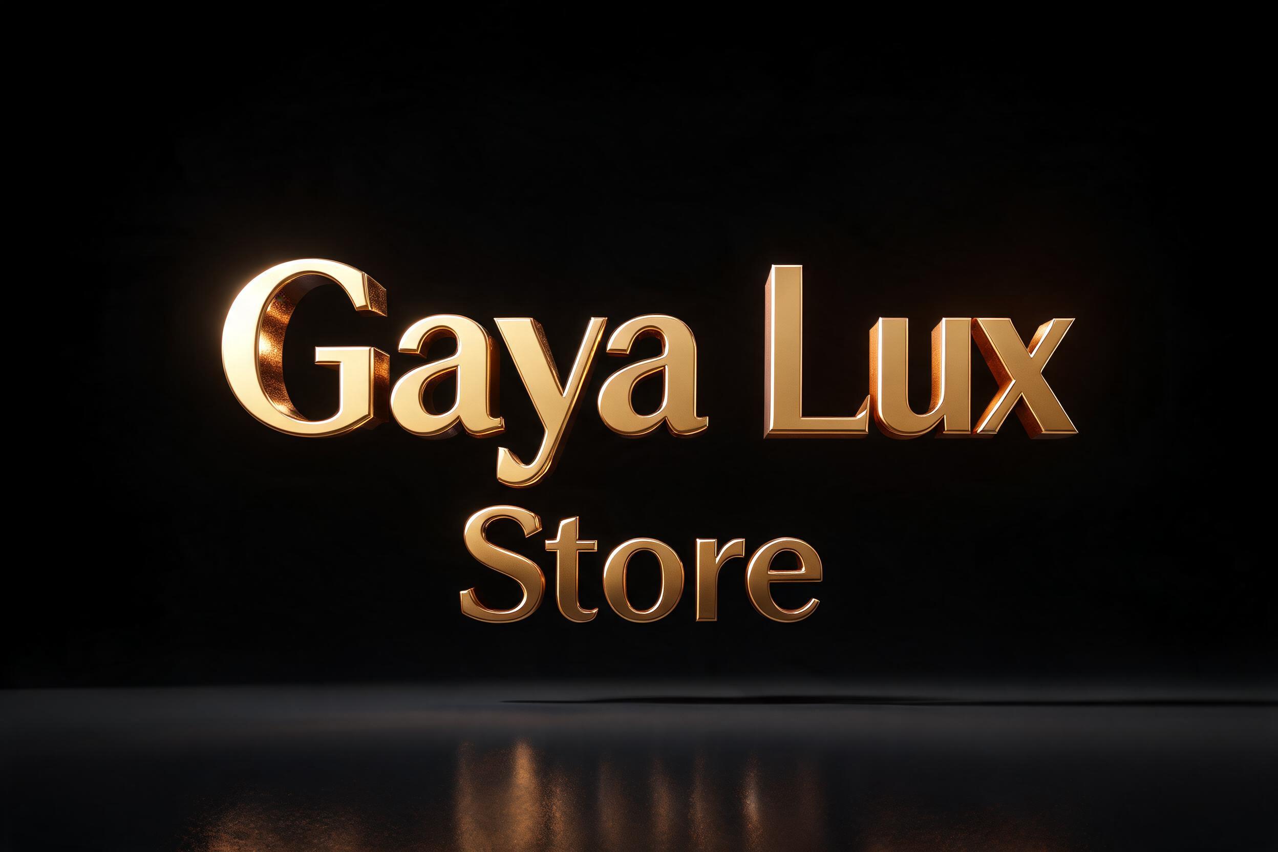"Gaya Lux Store" — 3d Bold Gold | AI Text Effect Generator