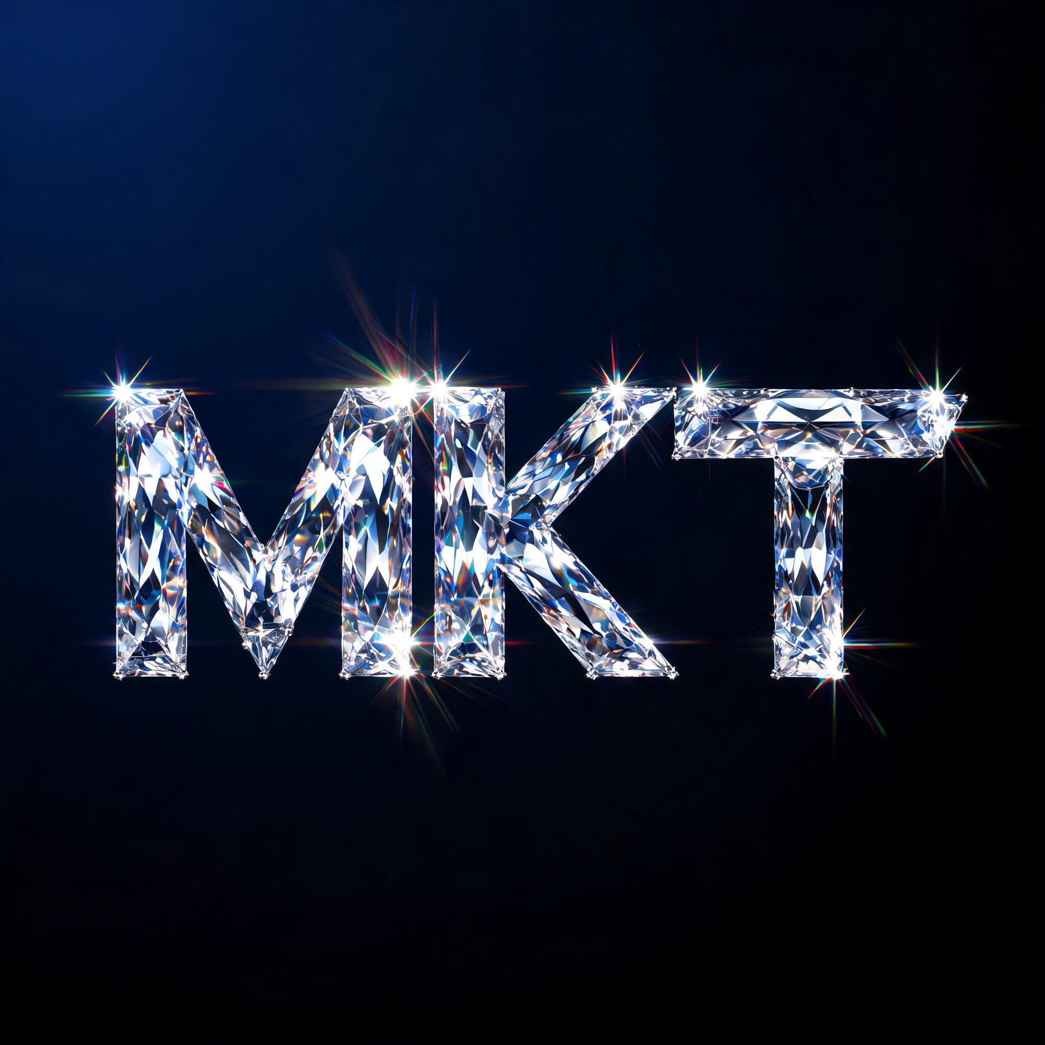 "MKT" — Glass Crystal | AI Text Effect Generator