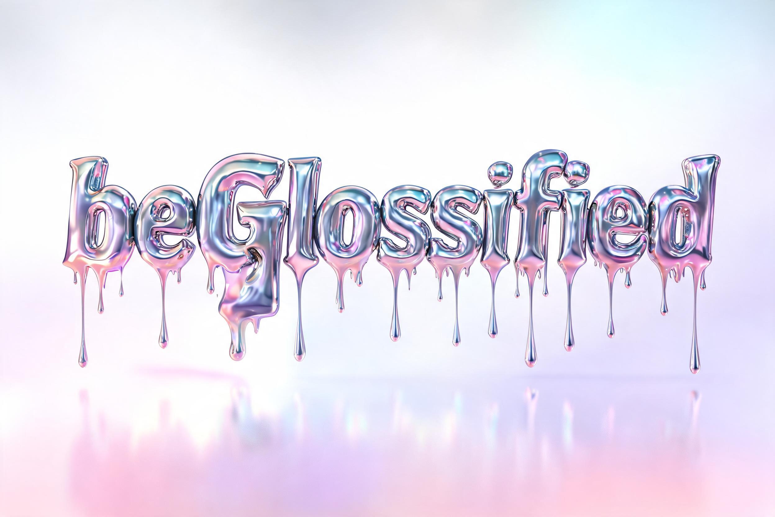 "beGlossified" — Y2k Liquid text effect