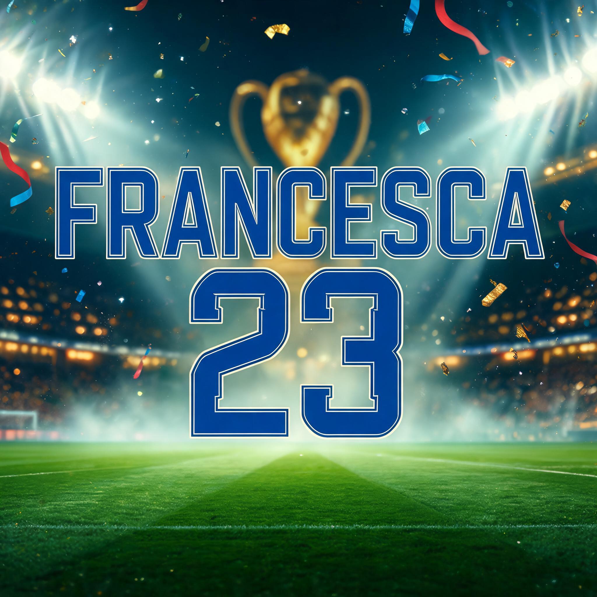 "FRANCESCA 23" — Sports Football | AI Text Effect Generator