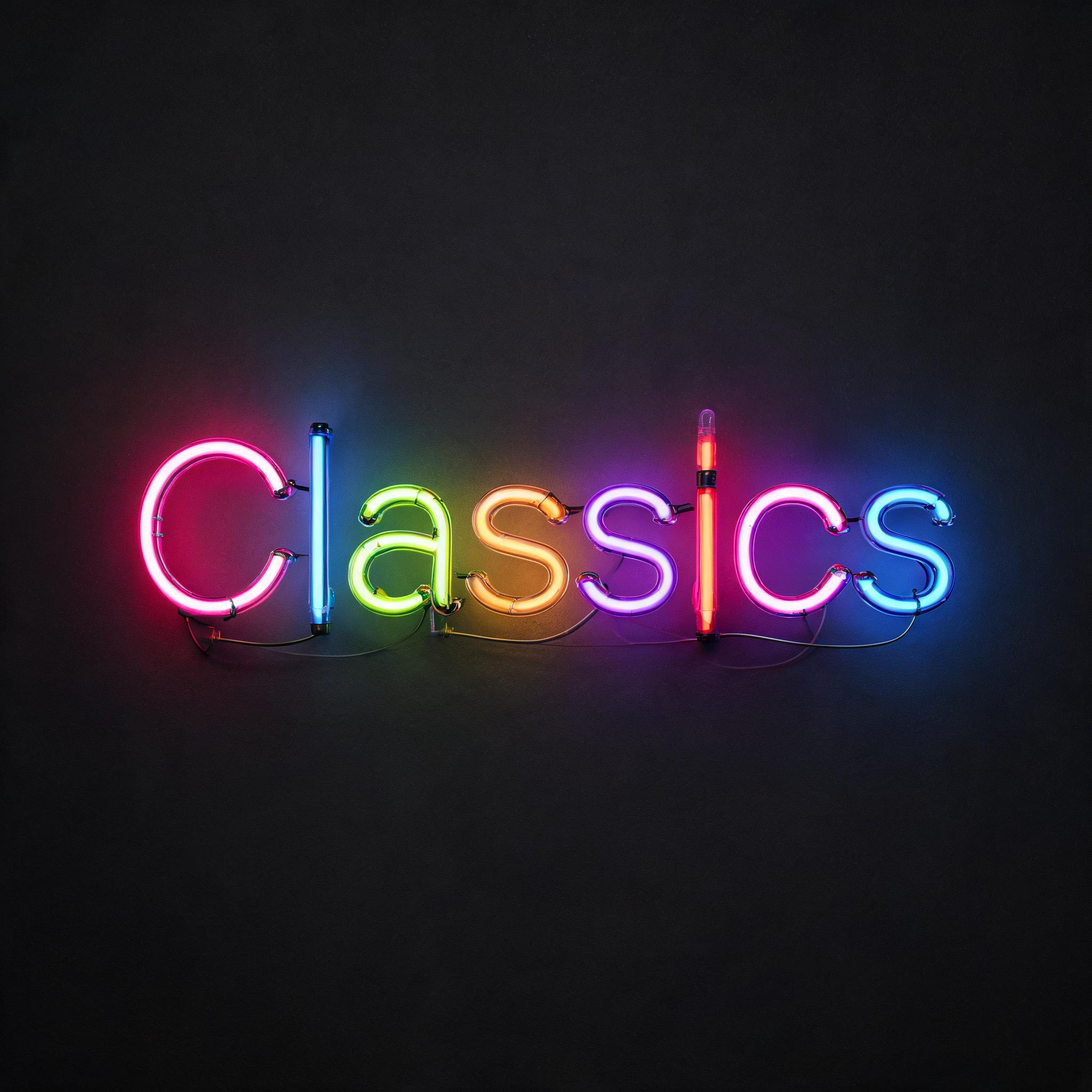 "Classics" — Neon Sign | AI Text Effect Generator